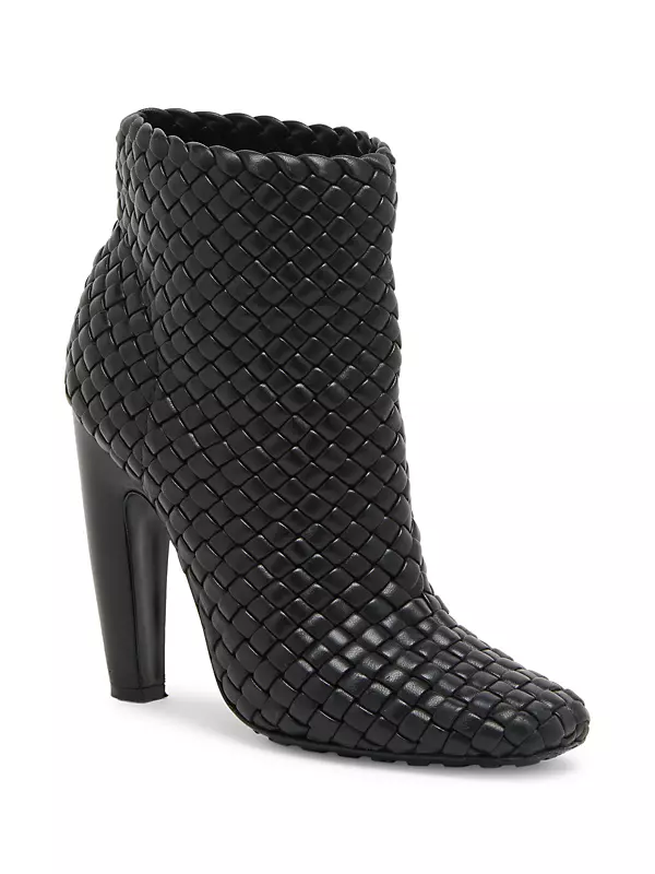Woven Leather Ankle Boots