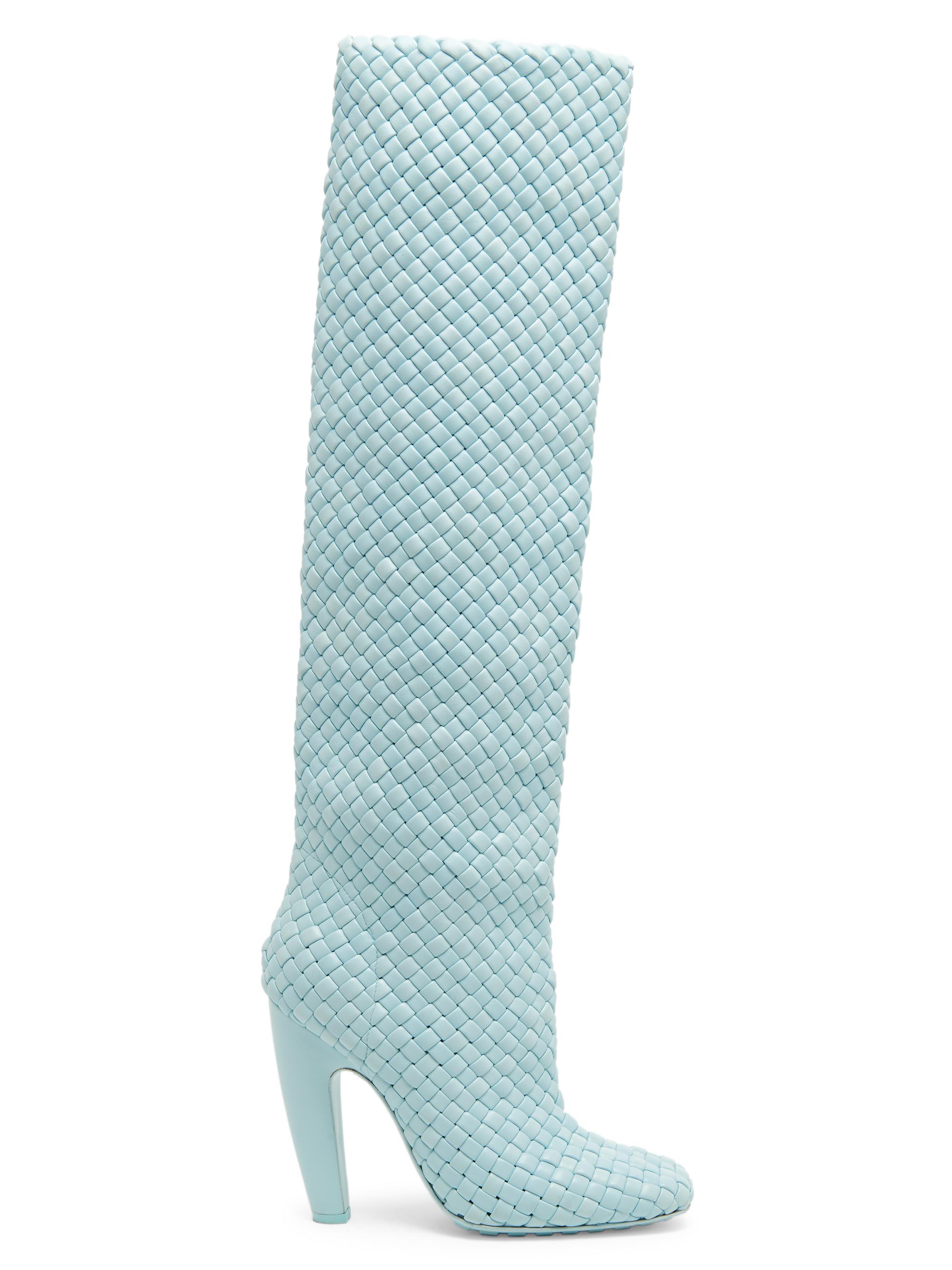 Bottega Veneta Women's Intrecciato Leather Tall Boots - Black