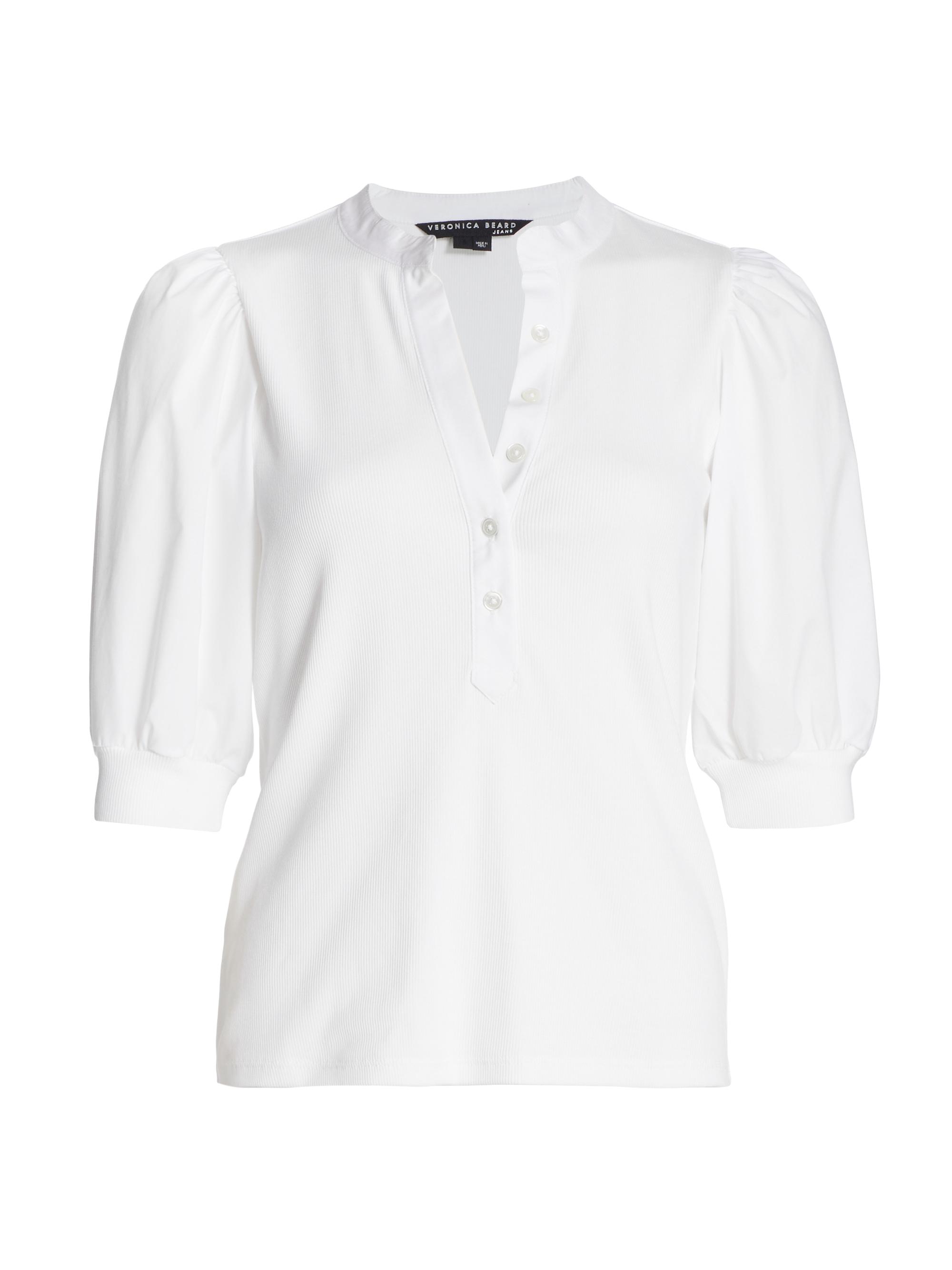 Veronica Beard Women's Coralee Puff-Sleeve Top - White