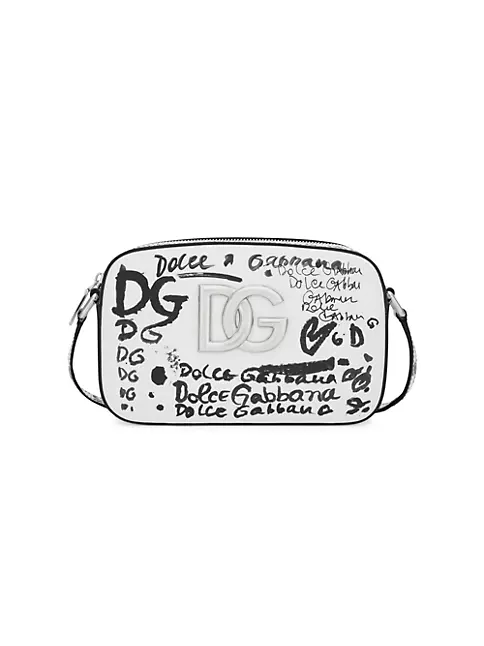 Shop Dolce&Gabbana Logo Graffiti Leather Camera Bag
