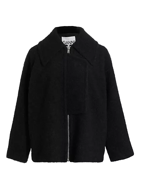 Shop Ganni Boucle Wool Blend Jacket | Saks Fifth Avenue