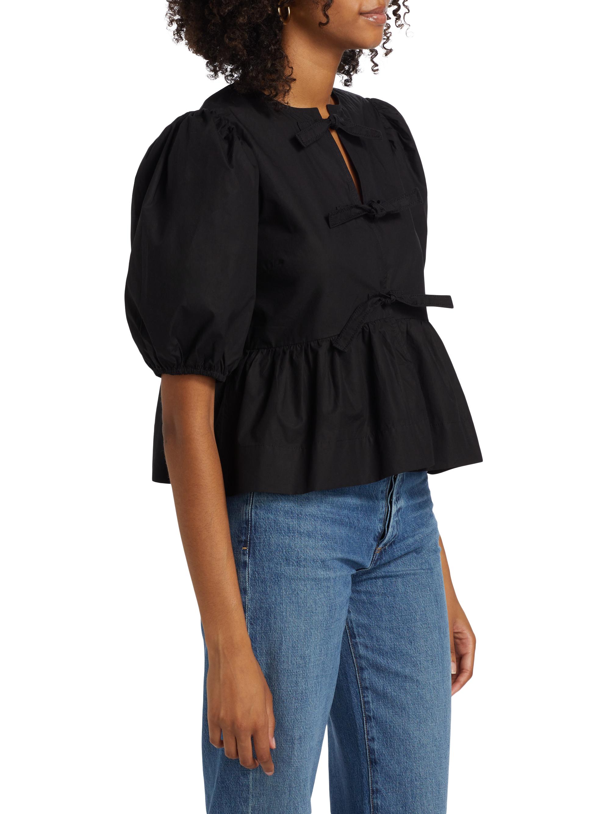 GANNI ブラウス Cotton Poplin Peplum Blouse Ganni Cotton Poplin Peplum Blouse | Saks Fifth Avenue