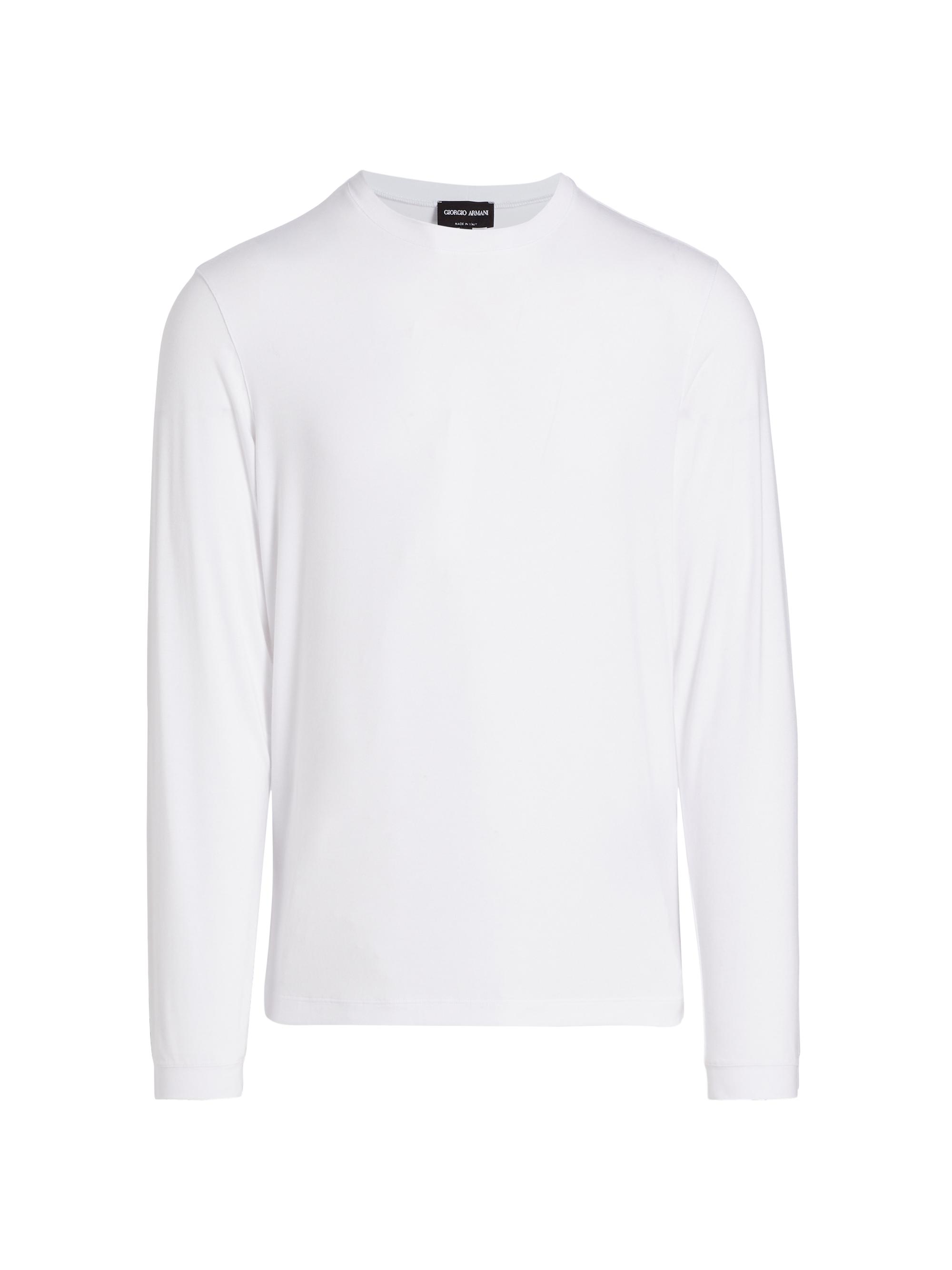 Giorgio Armani Men's Stretch Long-Sleeve Shirt - White