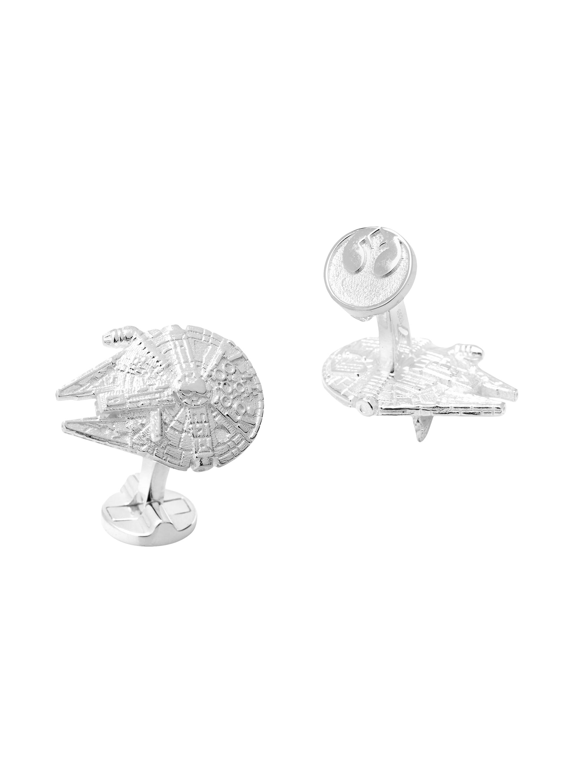 Cufflinks, Inc. Men's 3D Millennium Falcon Cufflinks - Silver