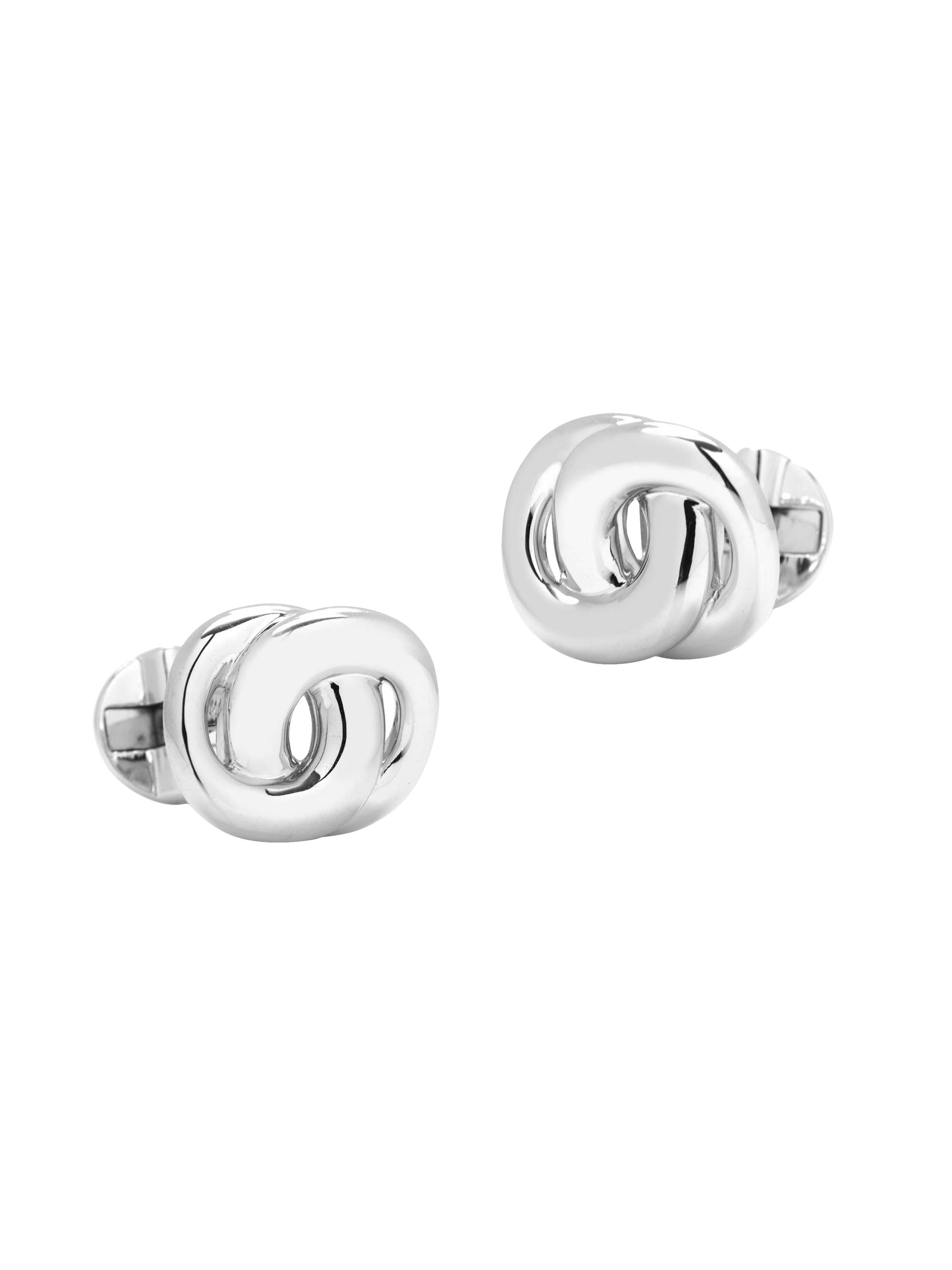 Cufflinks, Inc. Men's Modern Infinity Sterling Silver Cufflinks - Silver