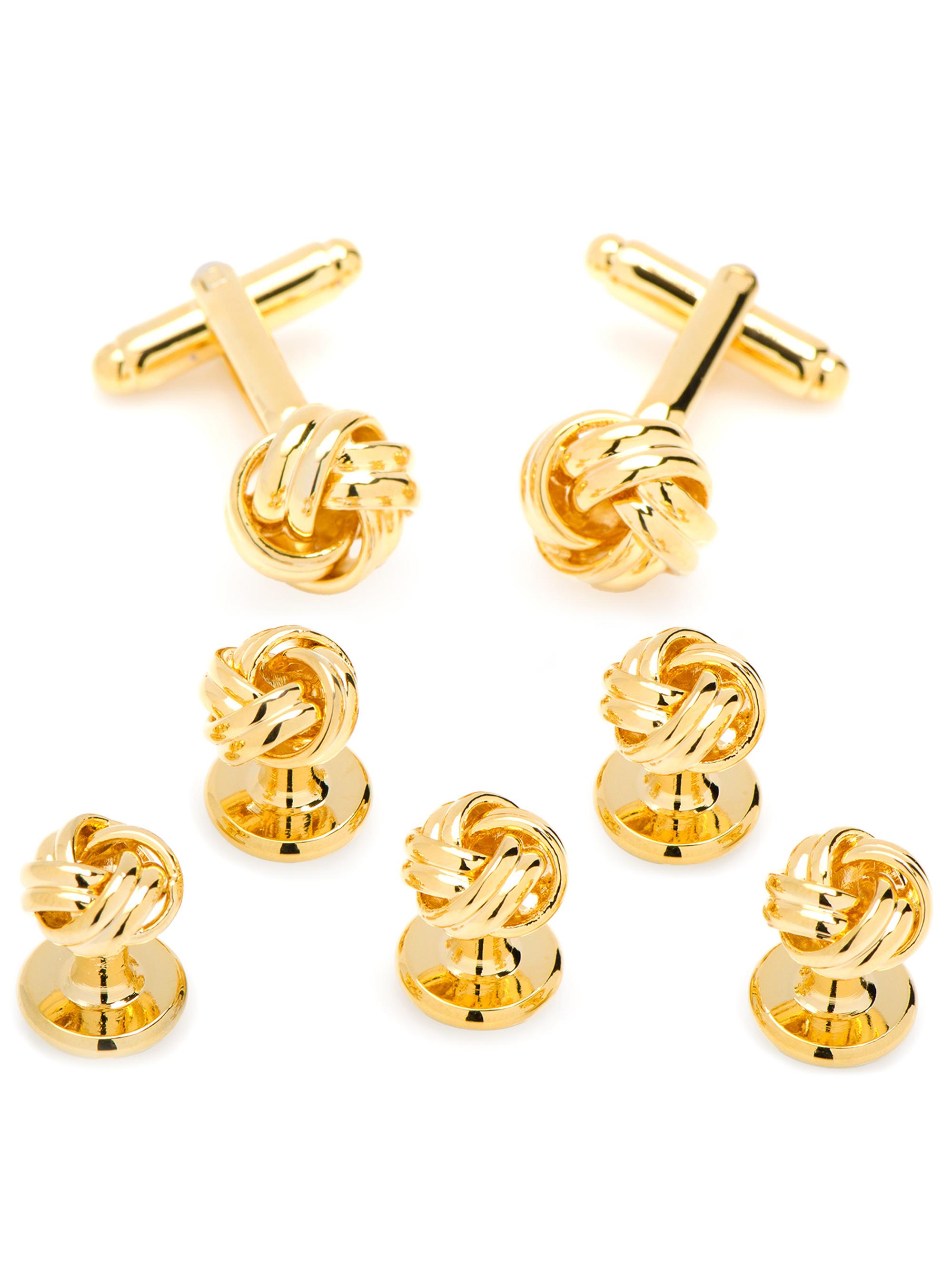 Cufflinks, Inc. Men's 5-Piece Gold Knot Cufflink & Stud Set - Gold