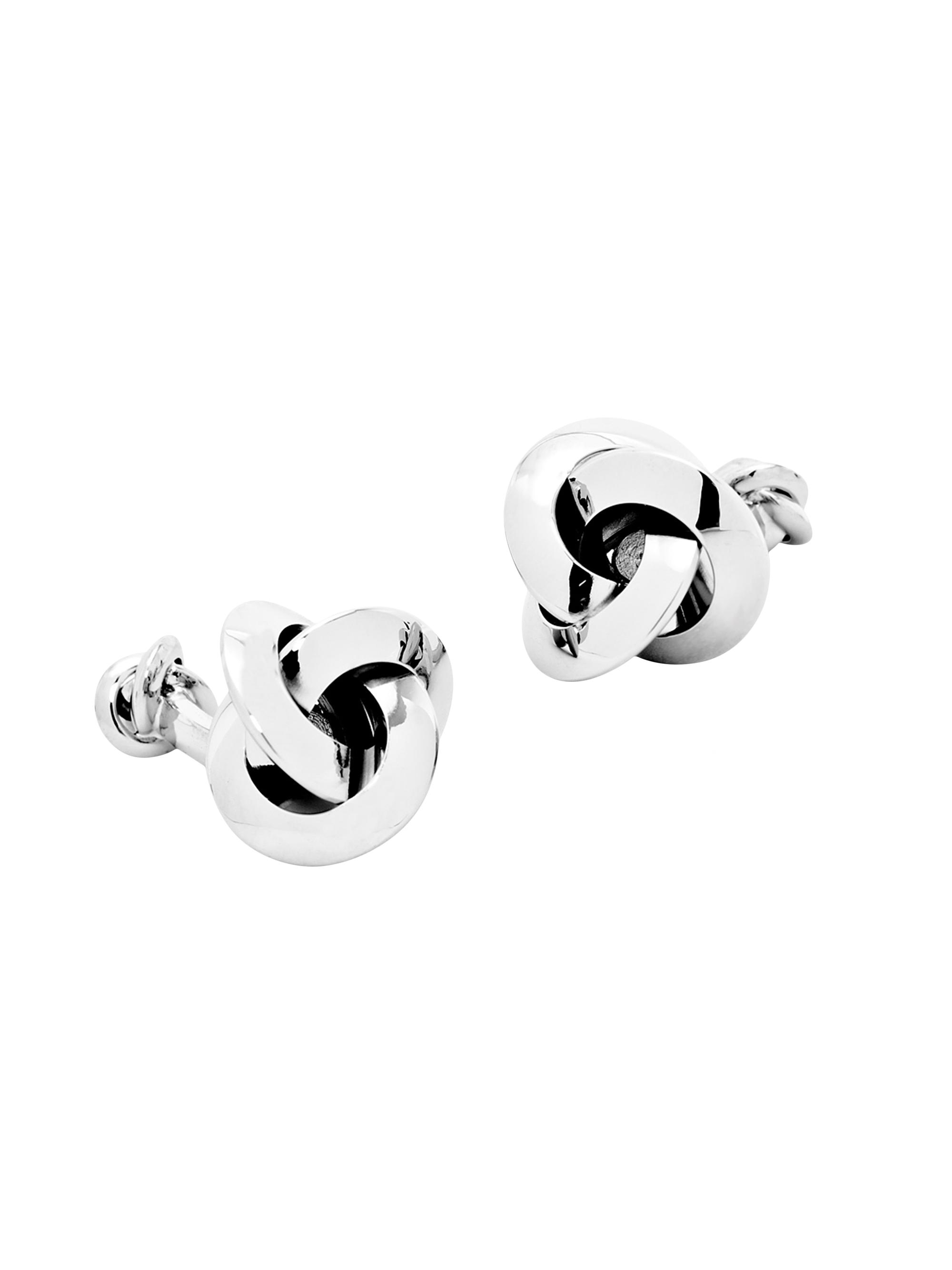 Cufflinks, Inc. Men's Double-Sided Silver Knot Cufflinks - Silver
