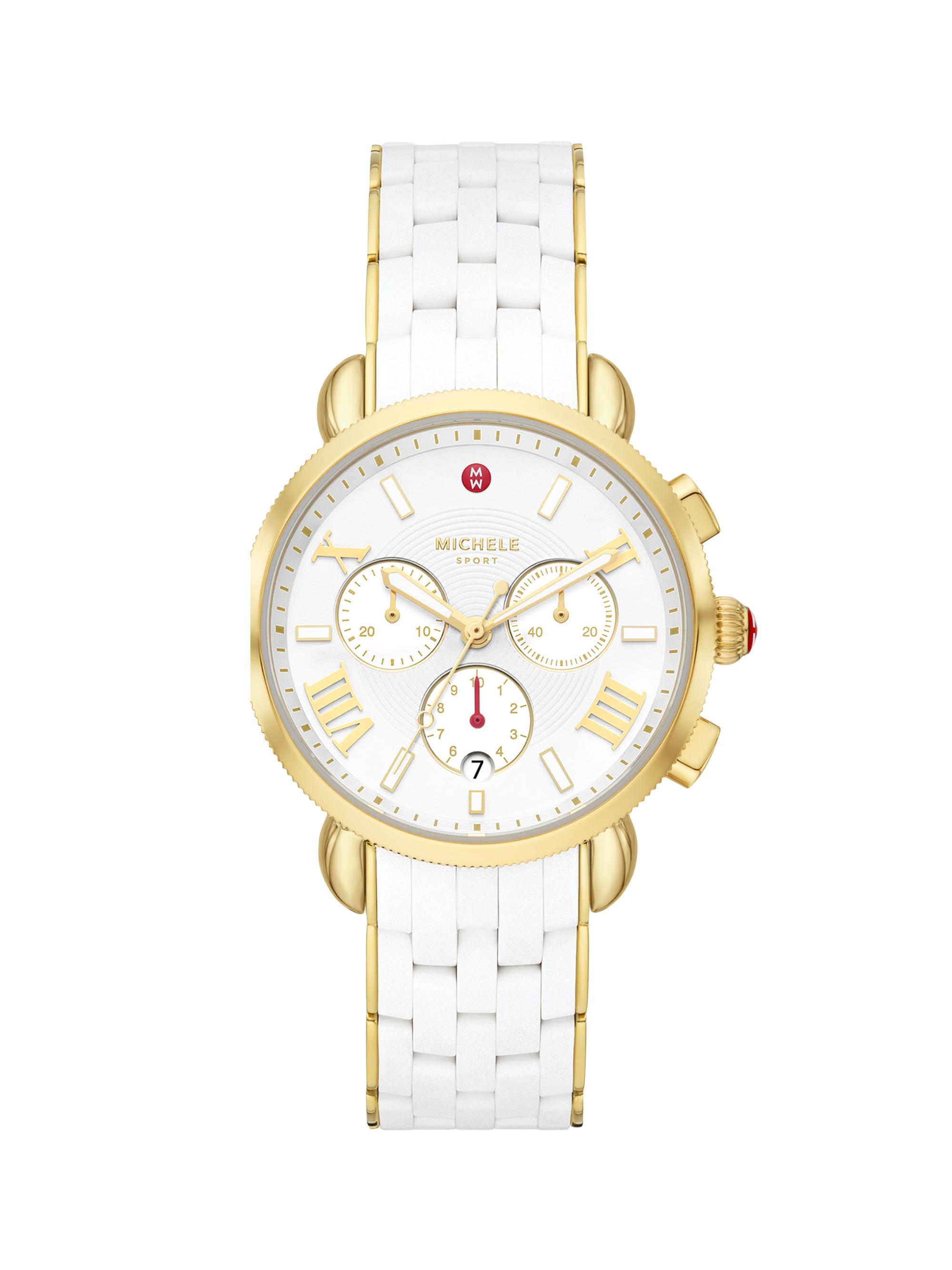 Michele Sport Sail Goldtone Stainless Steel & Silicone  display picture 3
