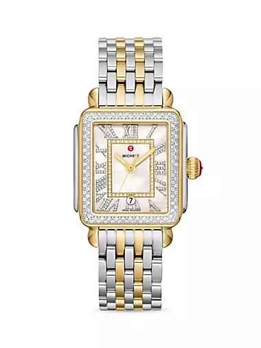 Deco Madison Two-Tone Stainless Steel & Diamond Bracelet Watch