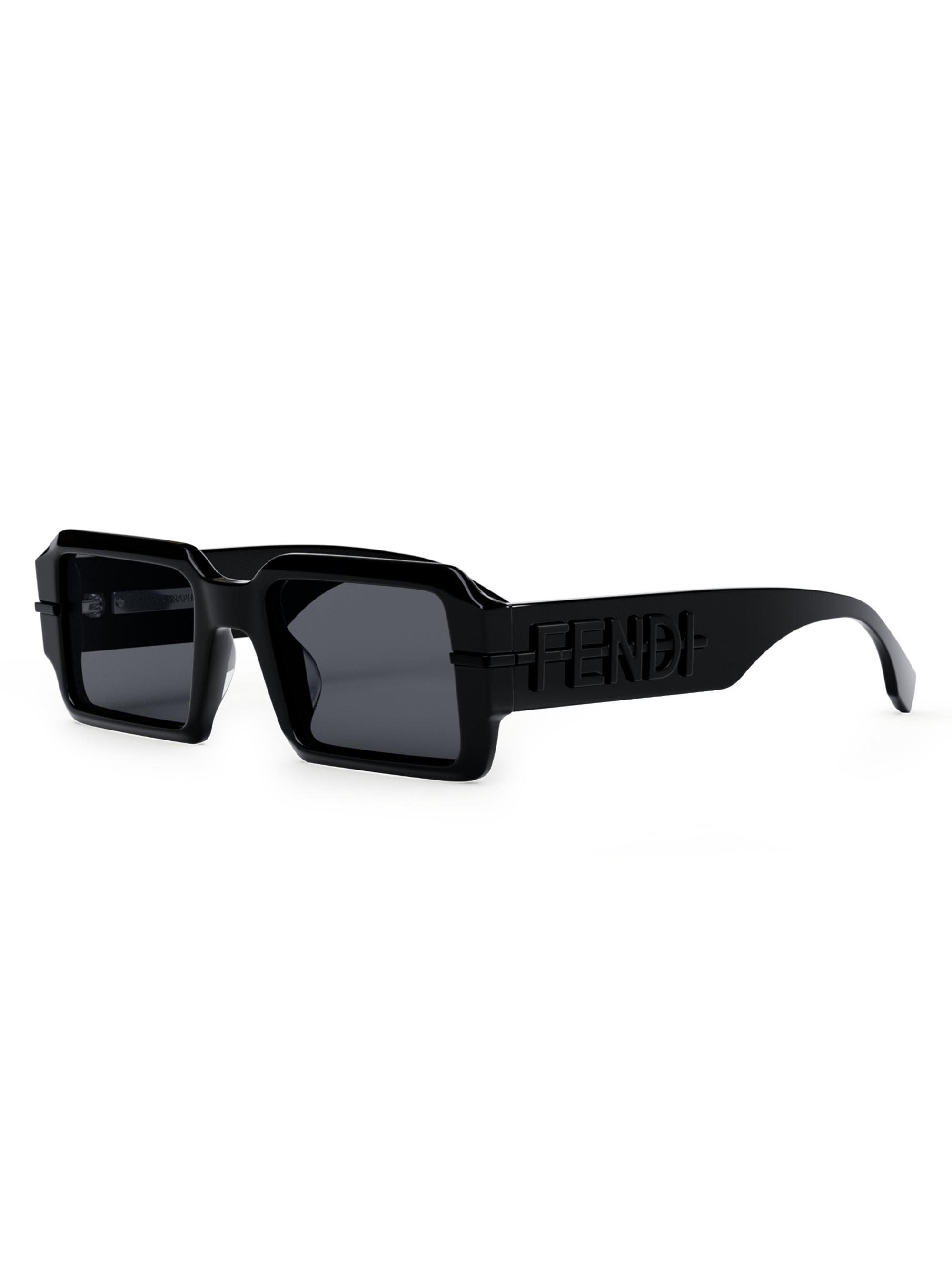 Fendi O'Lock Fendigraphy 52MM Rectangular Sunglasses | Saks Fifth
