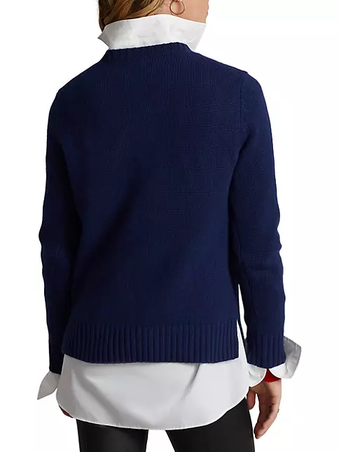 Monogram Wool Silk Blend Polo Shirt in Camel - Women | Burberry® Official
