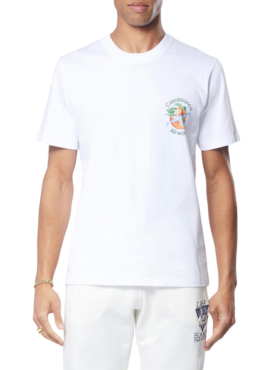 Tシャツ・カットソー CASABLANCA Woman T-Shirt White WPF25JTS046 03 Casablanca Women's Appartement Dans Les Airs Fitted T-Shirt
