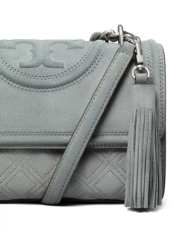 Prada - Clay Gray Leather Two Zip Crossbody Bag