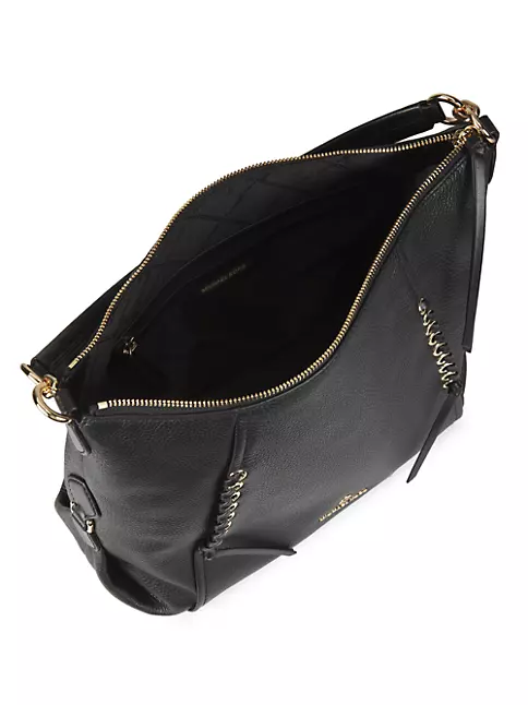 Michael Kors Bags | Michael Kors Charlotte LG Tote Bag 3 in 1 Leather Shoulder Bag | Color: Black/Gold | Size: Large | Shoeworlddd's Closet