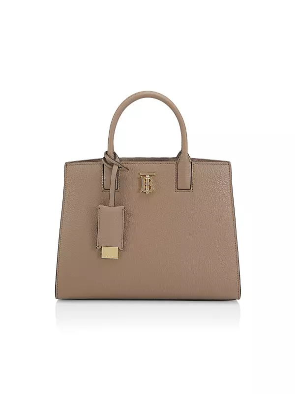 Shop Burberry Mini Frances Leather Top Handle Bag