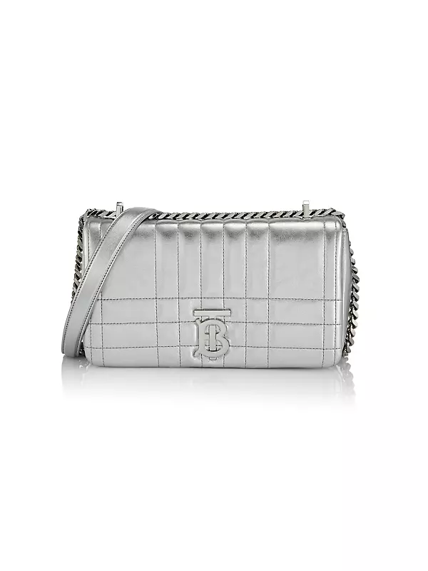 Shop Burberry Small Lola Quilted Metallic Leather Crossbody Bag