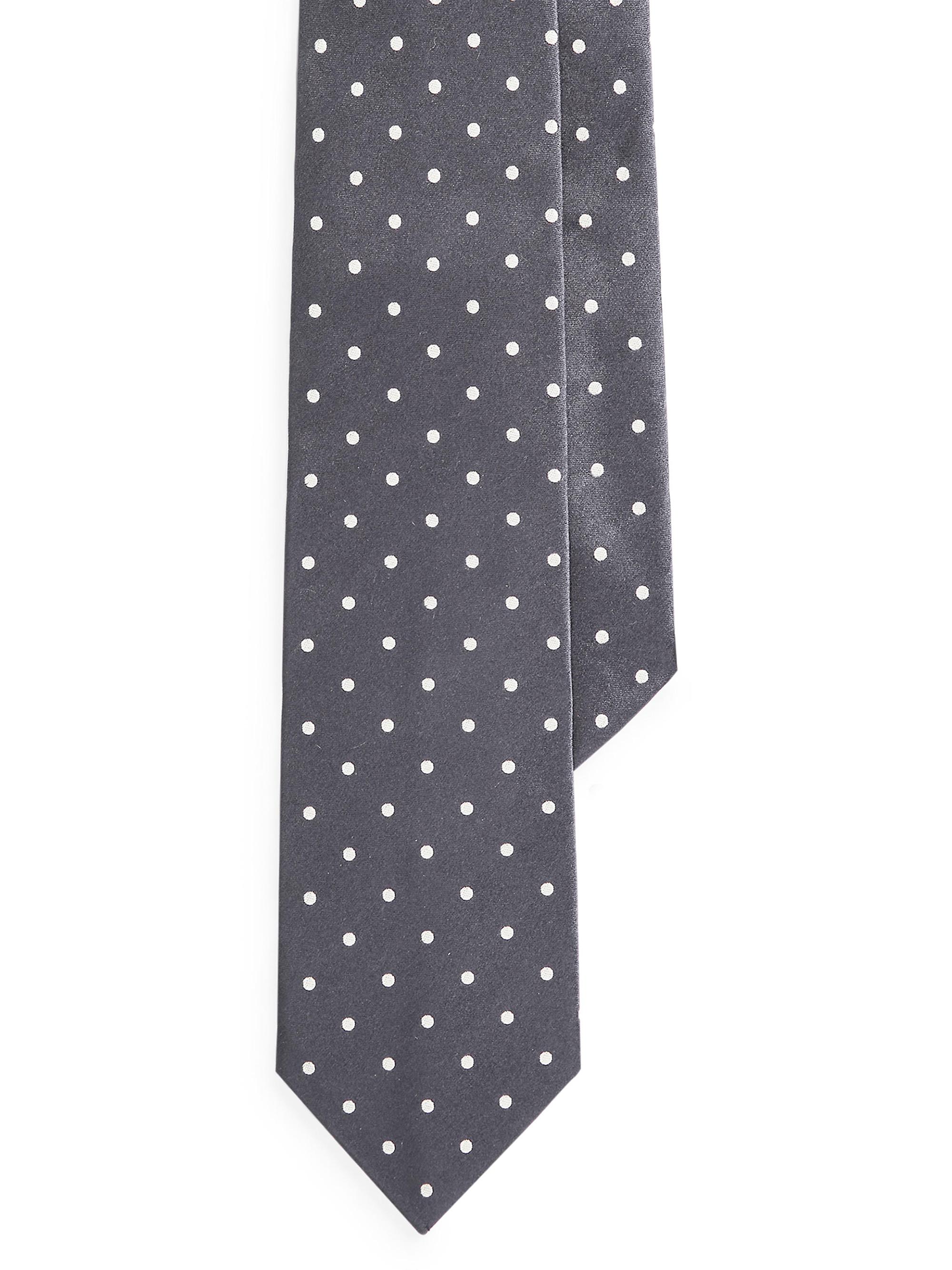 Ralph Lauren Purple Label Men's Polka Dot Tie - Dark Grey