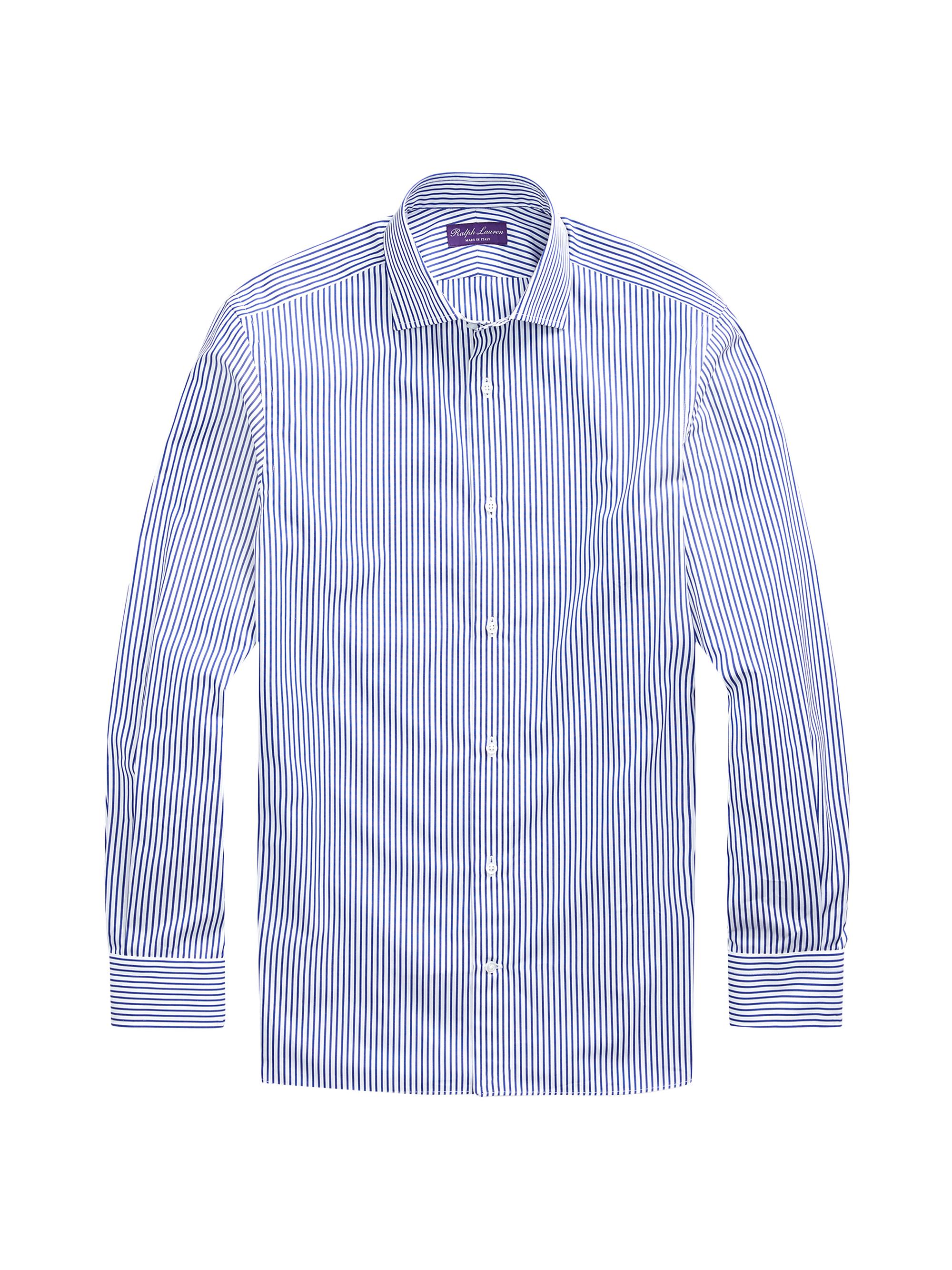 Ralph Lauren Purple Label Men's Aston Pinstripe Shirt - Dark Blue And White