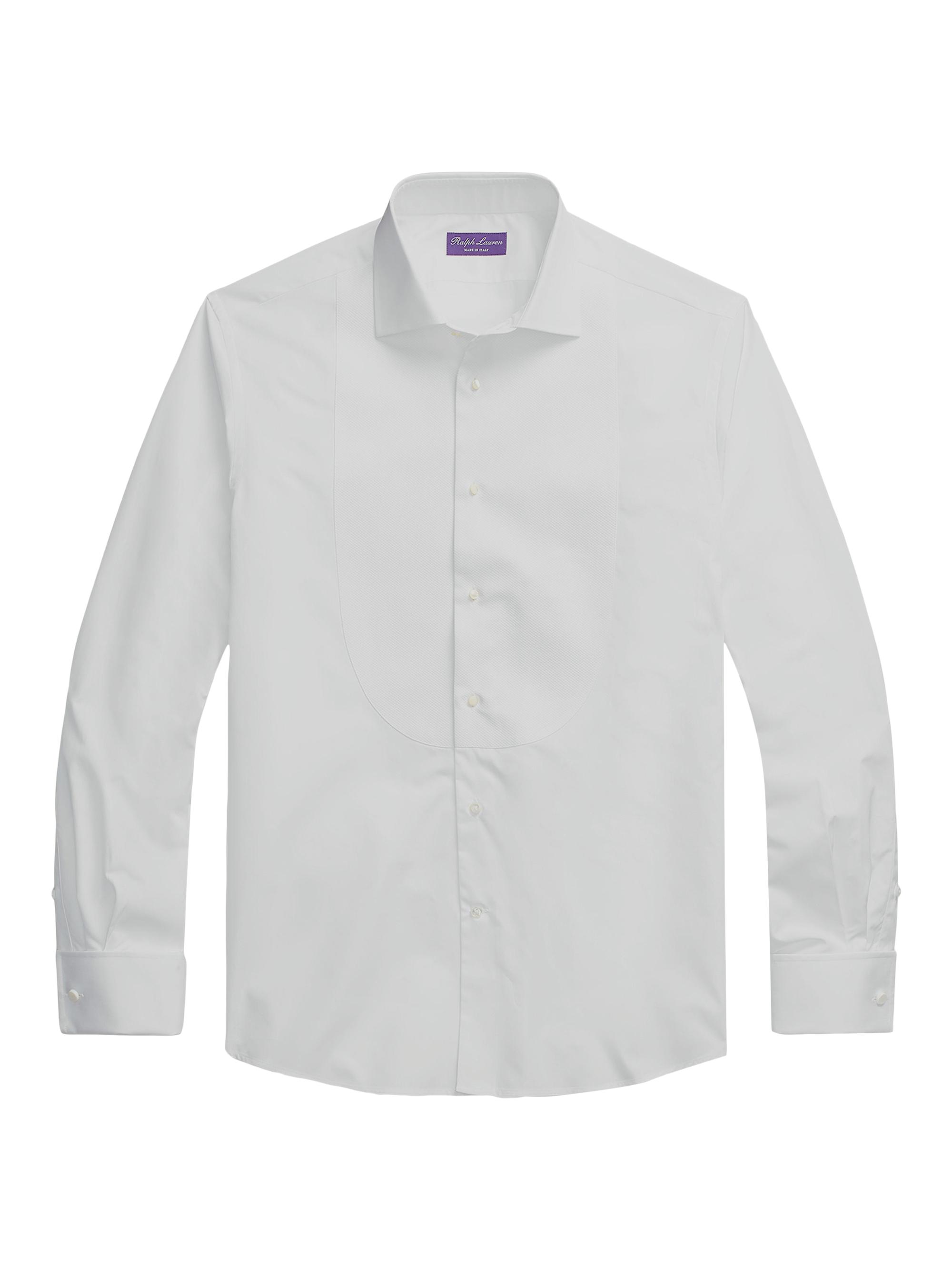 Ralph Lauren Purple Label Men's Aston Piquet Bib Shirt - White