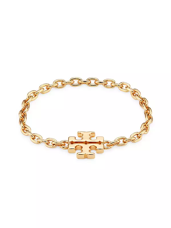 Shop Tory Burch Kira 18K-Gold-Plated Chain Ring | Saks Fifth Avenue