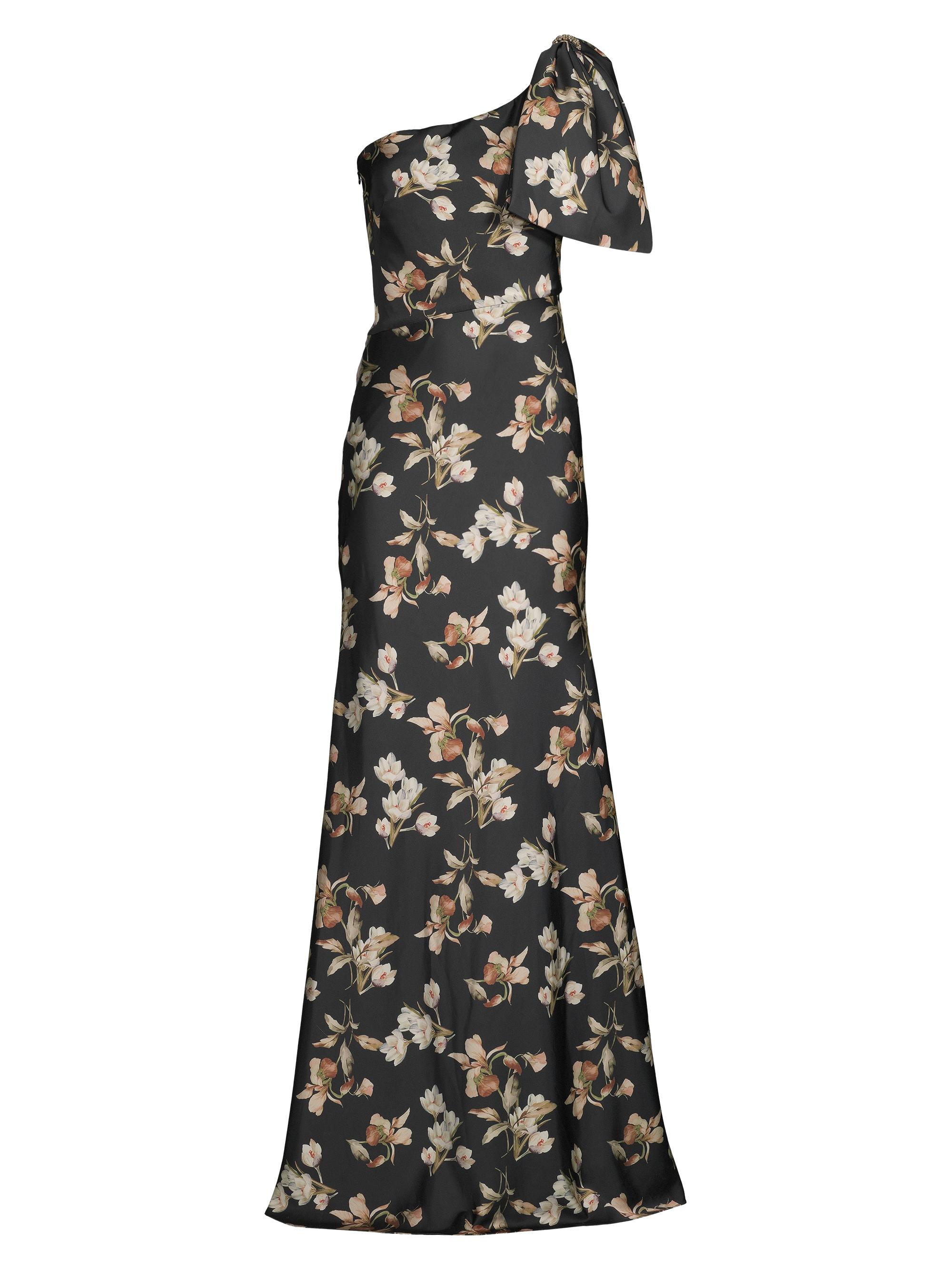 Sachin & Babi Women's Aubrey Floral One-Shoulder Mermaid Gown - Black Venetia Petal