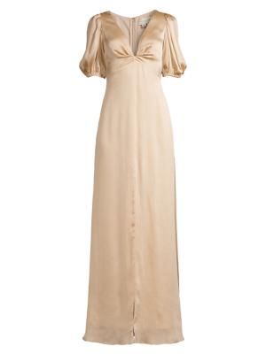 Sachin amp; Babi Jenny puff-sleeves gown - CHAMPAGNE