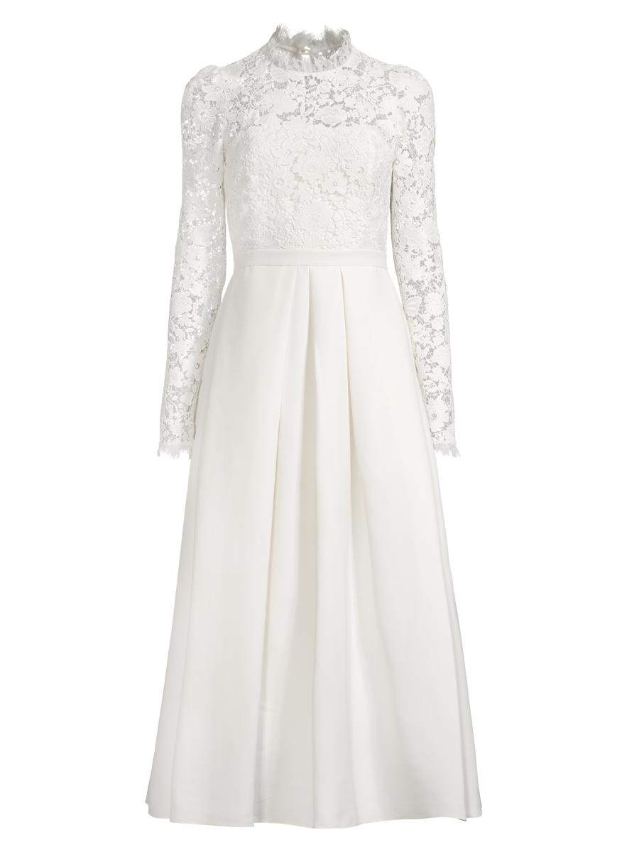 SACHIN BABI Cecelia Lace Long-Sleeve Midi-Dress