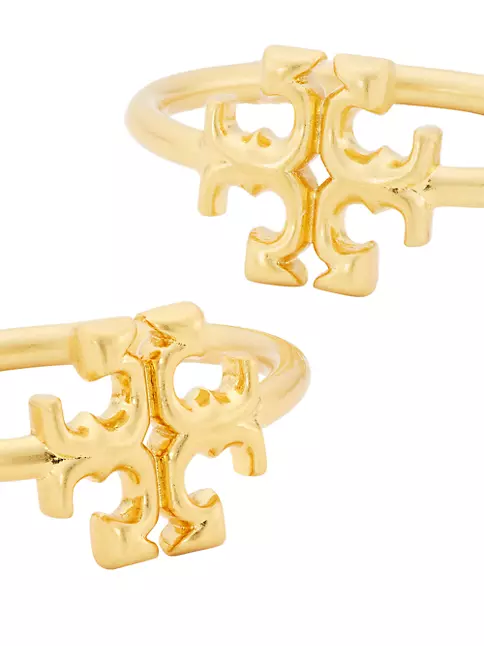 Fendi Logo Gold Tone Hoop Earrings Fendi | The Luxury Closet