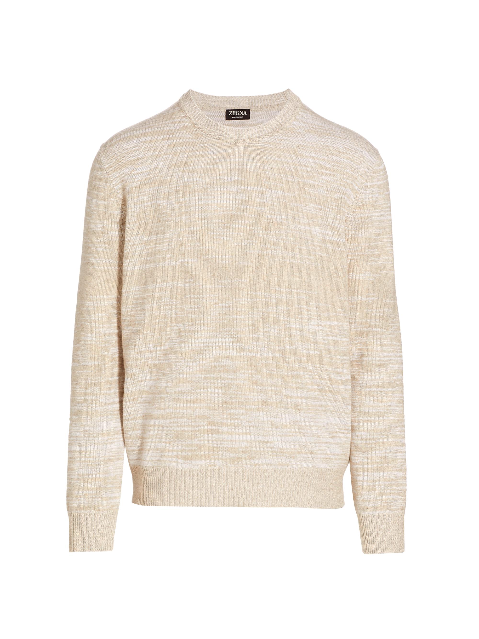 ZEGNA Men's Cashmere-Blend Crewneck Sweater - Cream