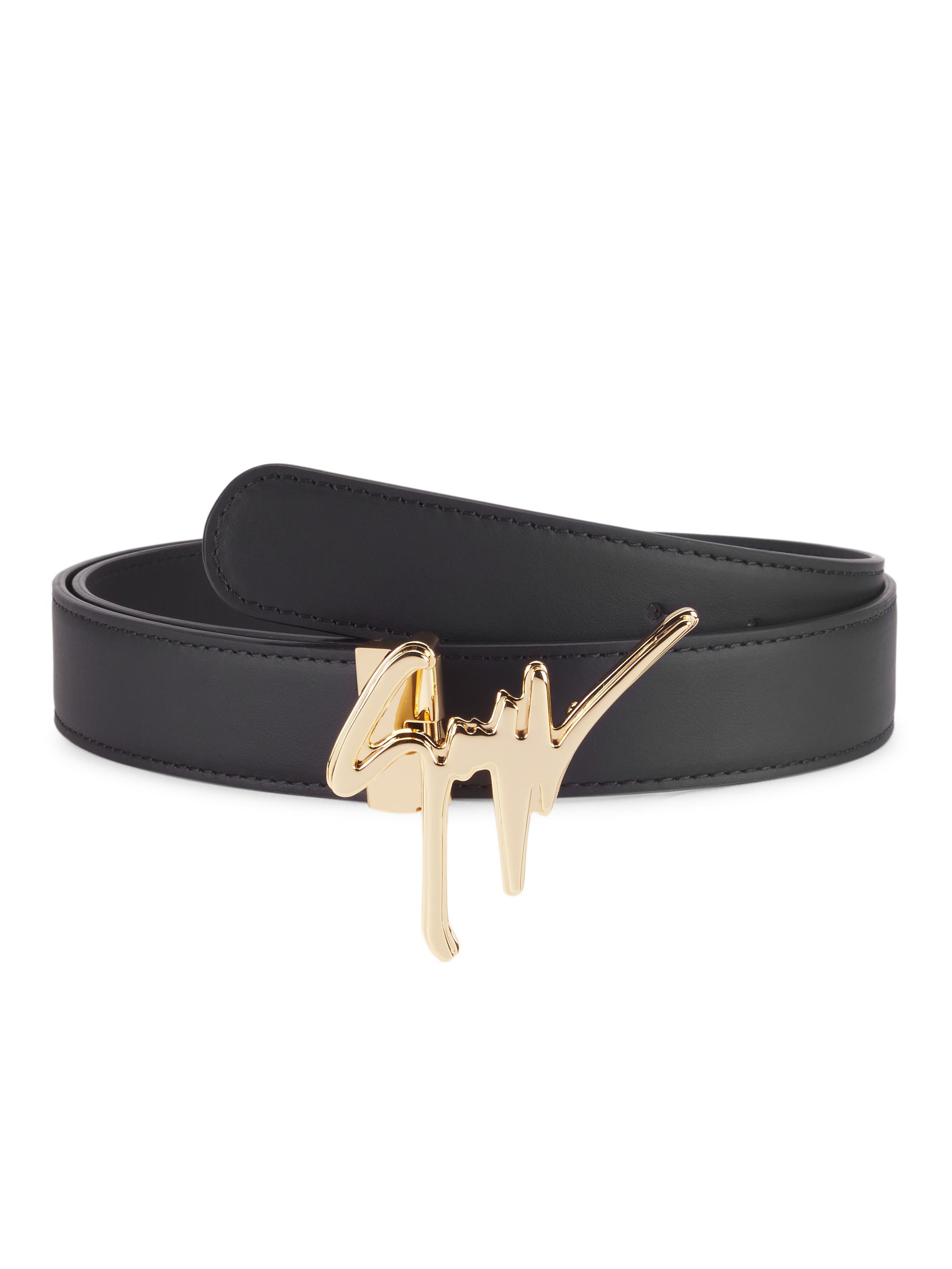 Giuseppe Zanotti Reversible Logo Buckle Leather Belt | Saks 