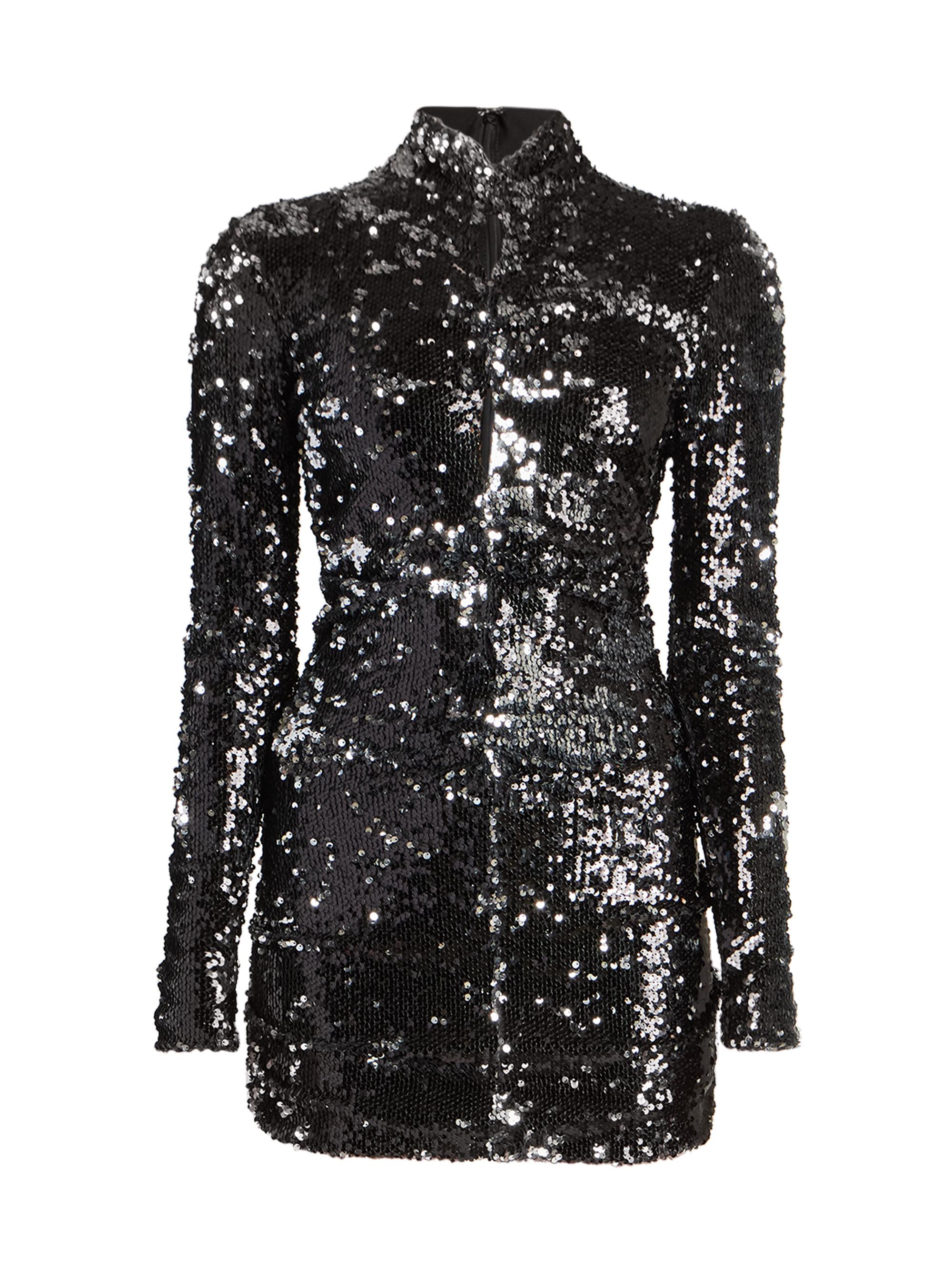Isabel Marant Women's Marnela Sequin Cotton Cut-Out Minidress - Silver