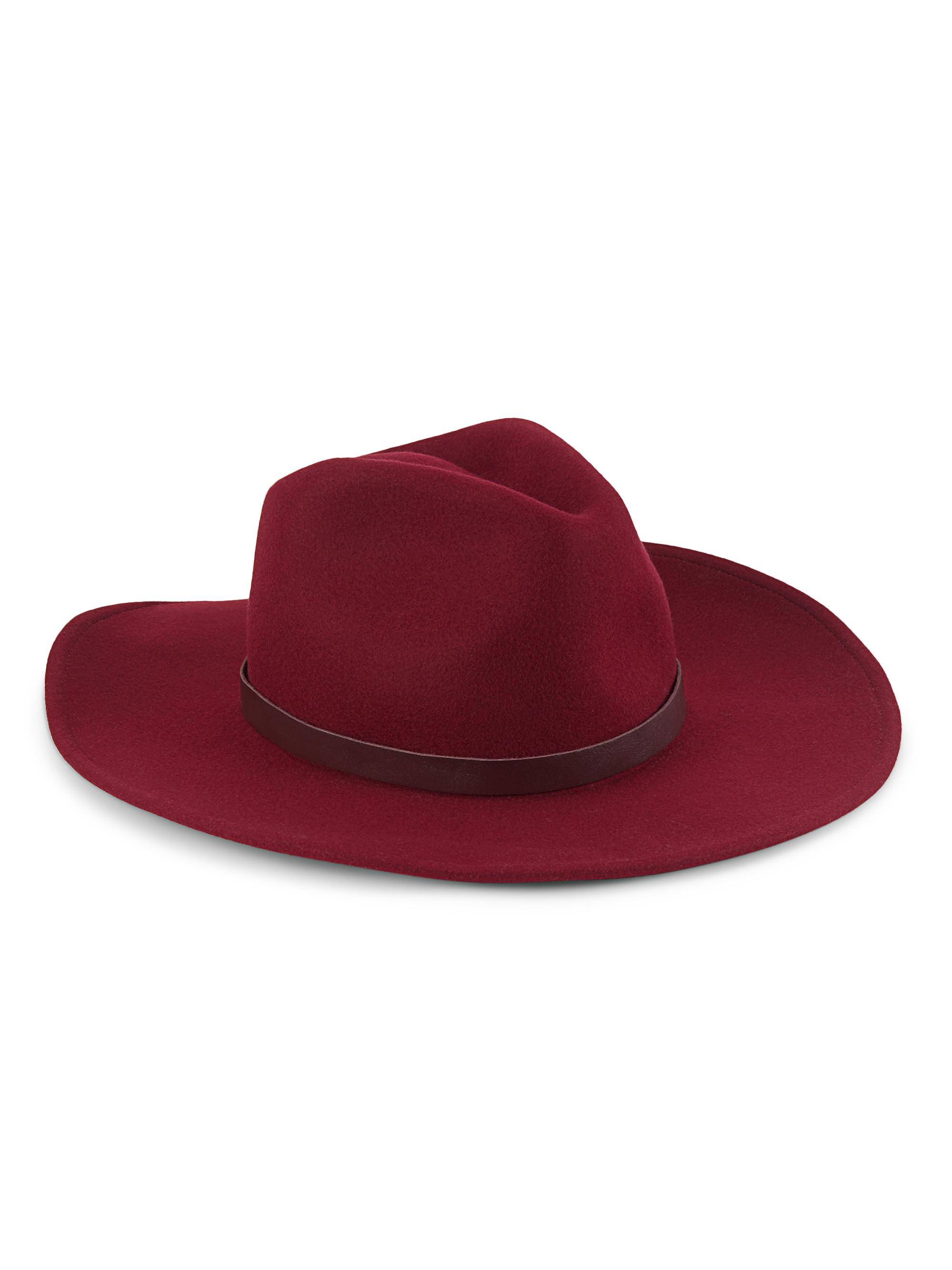 rag & bone Women's Ohara Wool Cowboy Hat - Burgundy