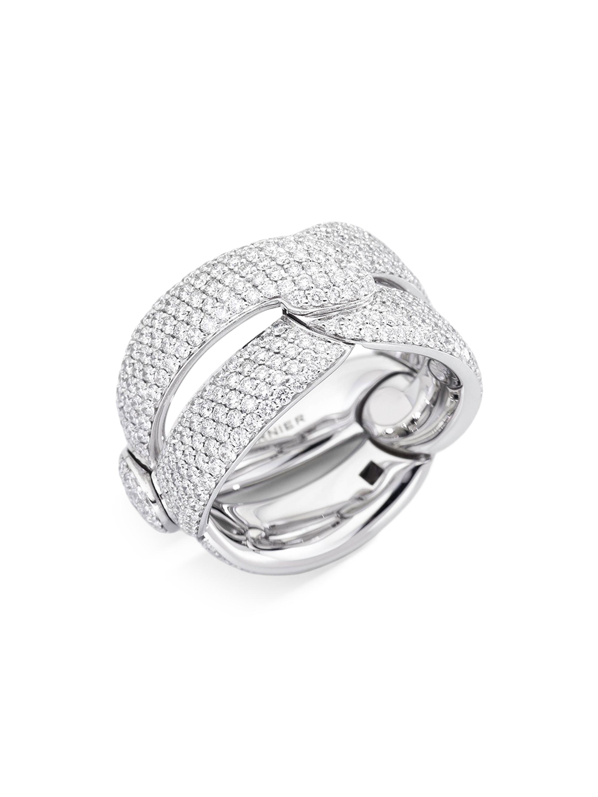 Vhernier Women's Olimpia 18K White Gold & Diamond Ring - White