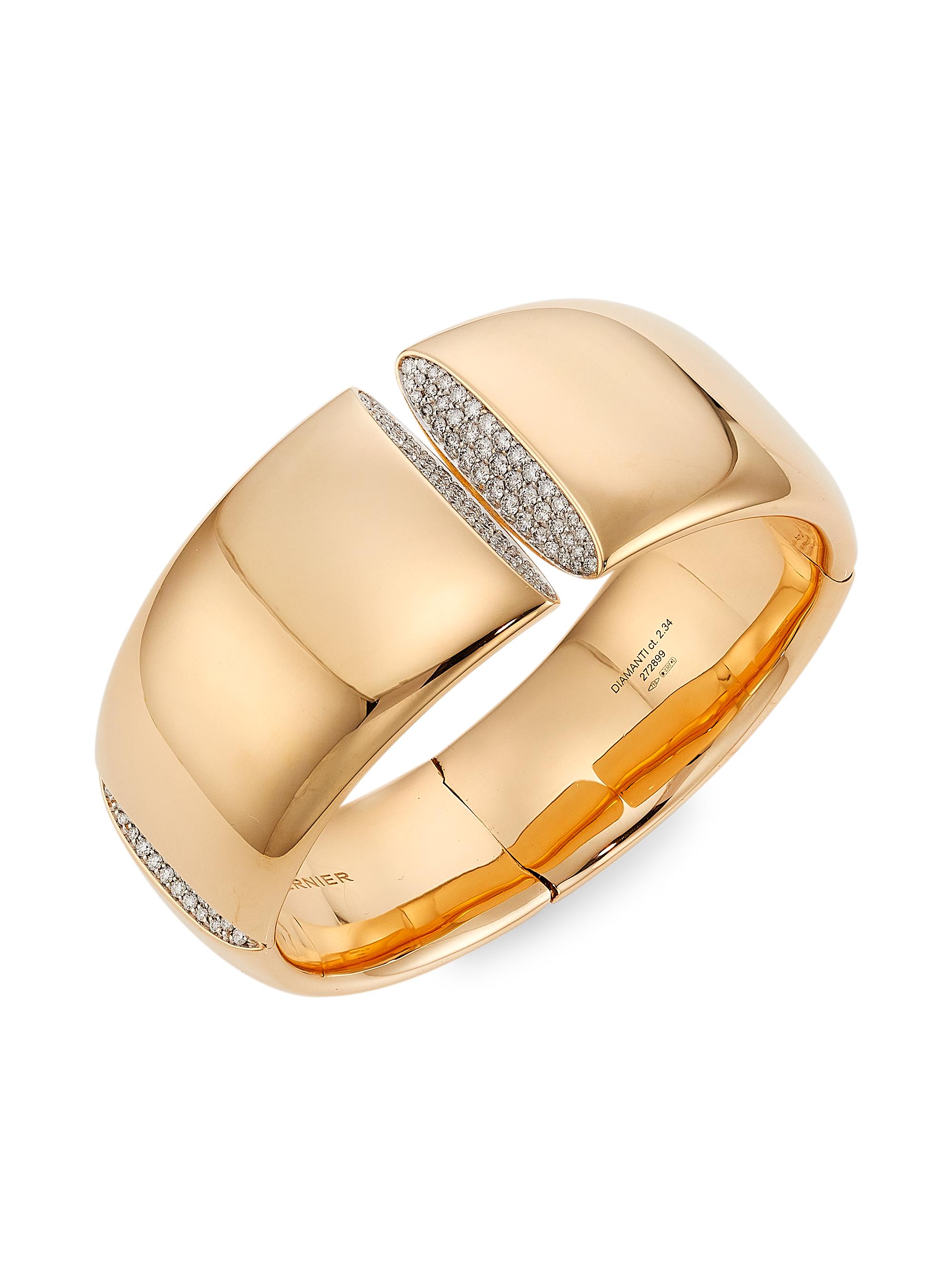 Vhernier Women's Eclisse 18K Rose Gold & Diamond Pavé Medio Bracelet - Pink