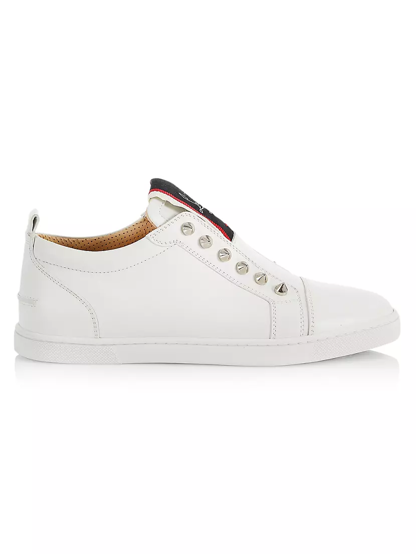 Shop Christian Louboutin F.A.V Fique A Vontade Leather Sneakers