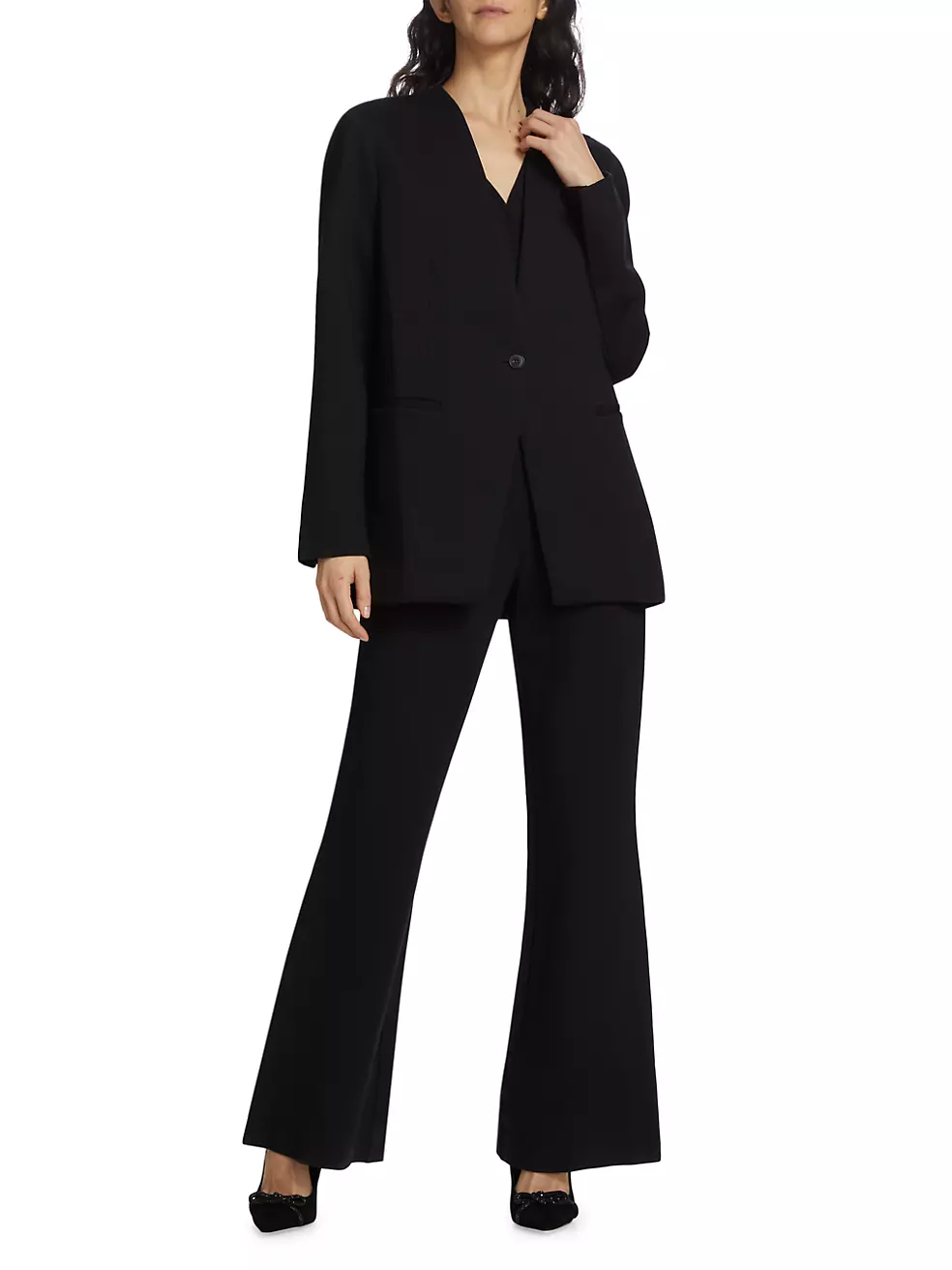 Spanx Women's The Perfect Collarless Oversized Blazer - Black Nwt