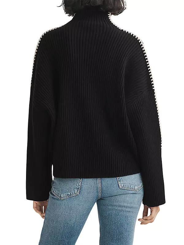 Shop rag & bone Ingrid Stitched Turtleneck Sweater | Saks Fifth Avenue