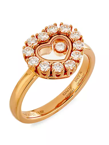 Happy Diamonds 18K Rose Gold & 0.63 TCW Diamond Heart Ring