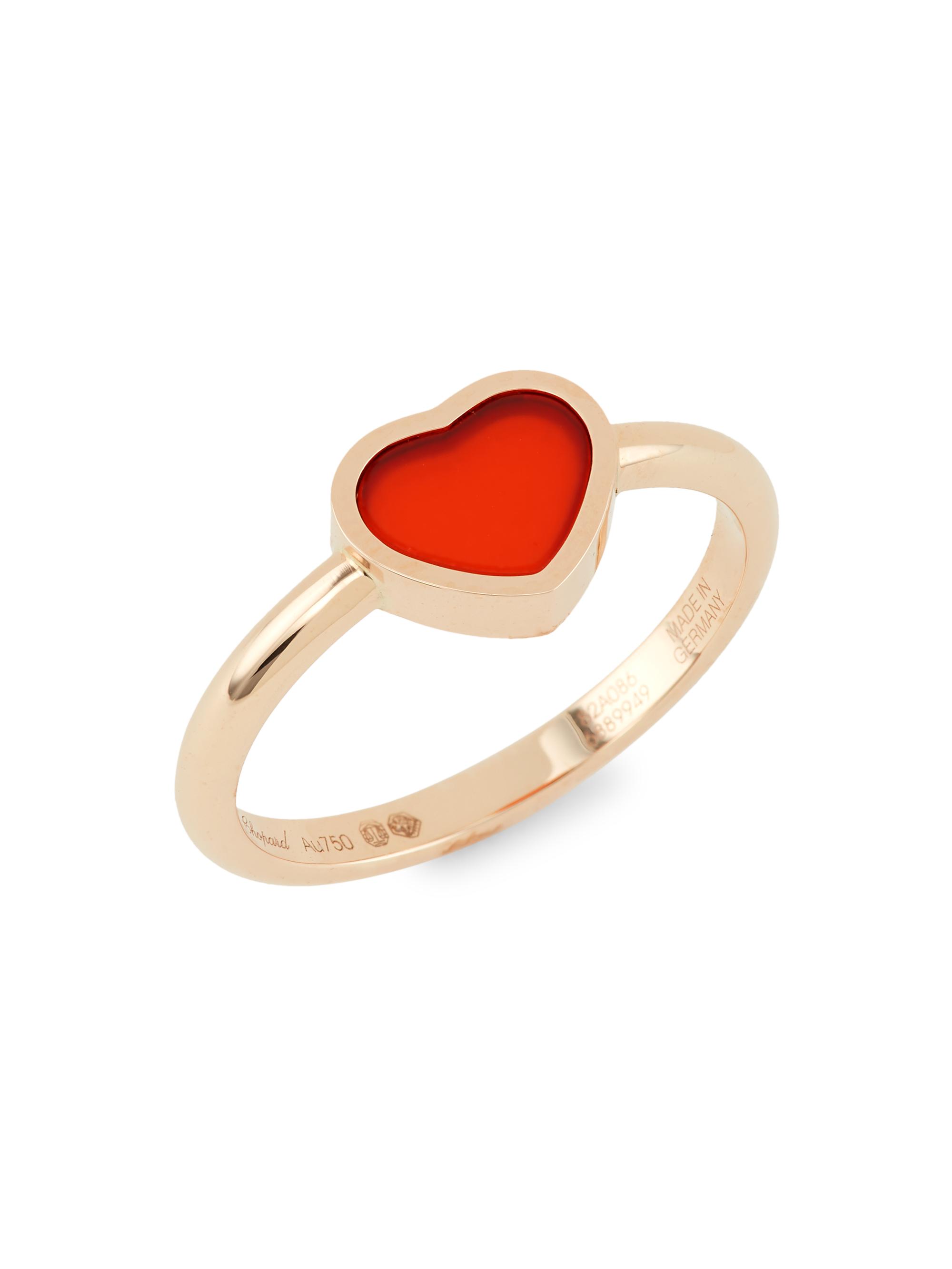 Chopard Women's My Happy Hearts 18K Rose Gold & Carnelian Ring