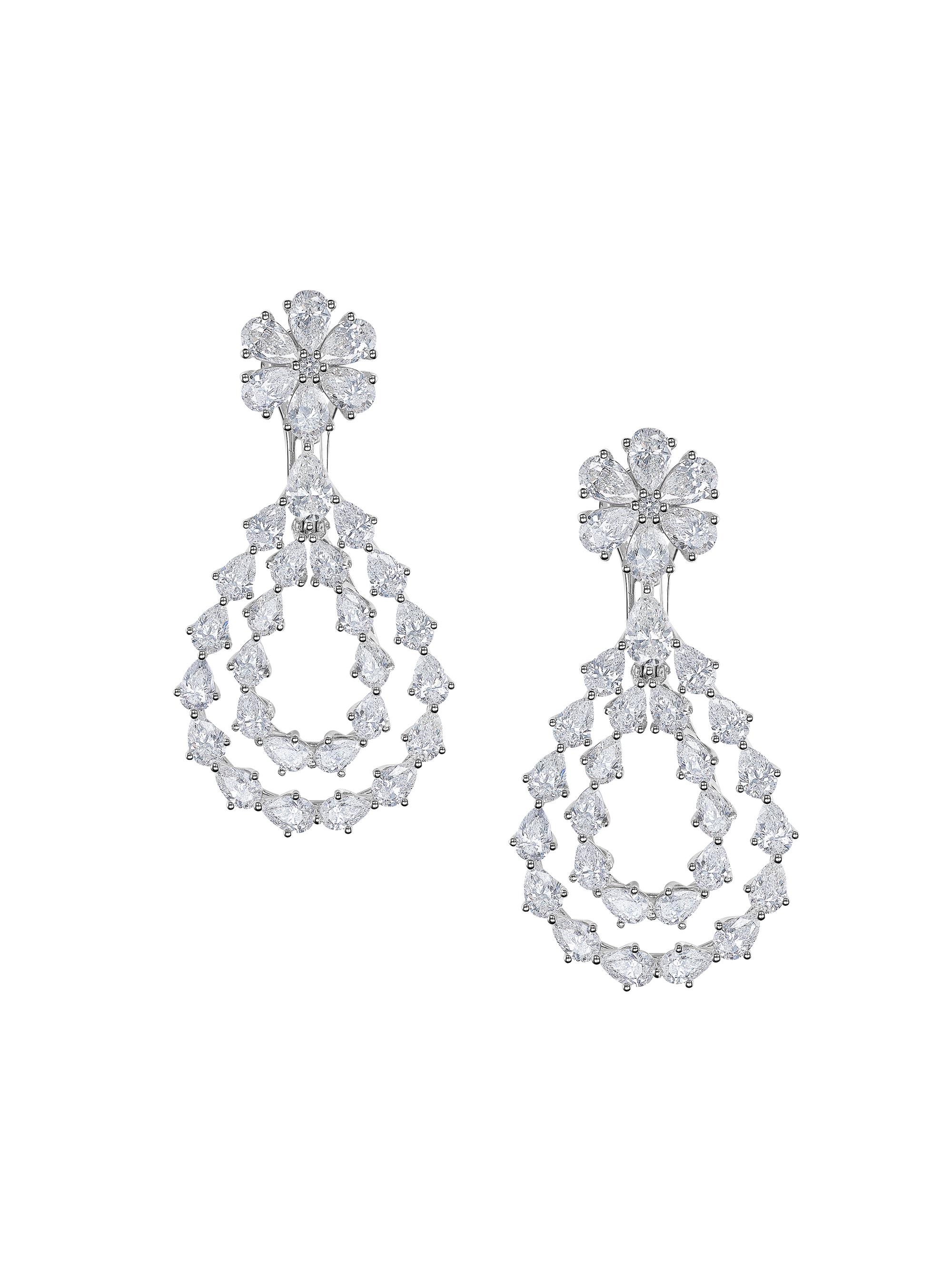 Chopard Women's L'heaure Du Diamant 18K White Gold & 11.63 TCW Diamond Drop Earrings - White Gold