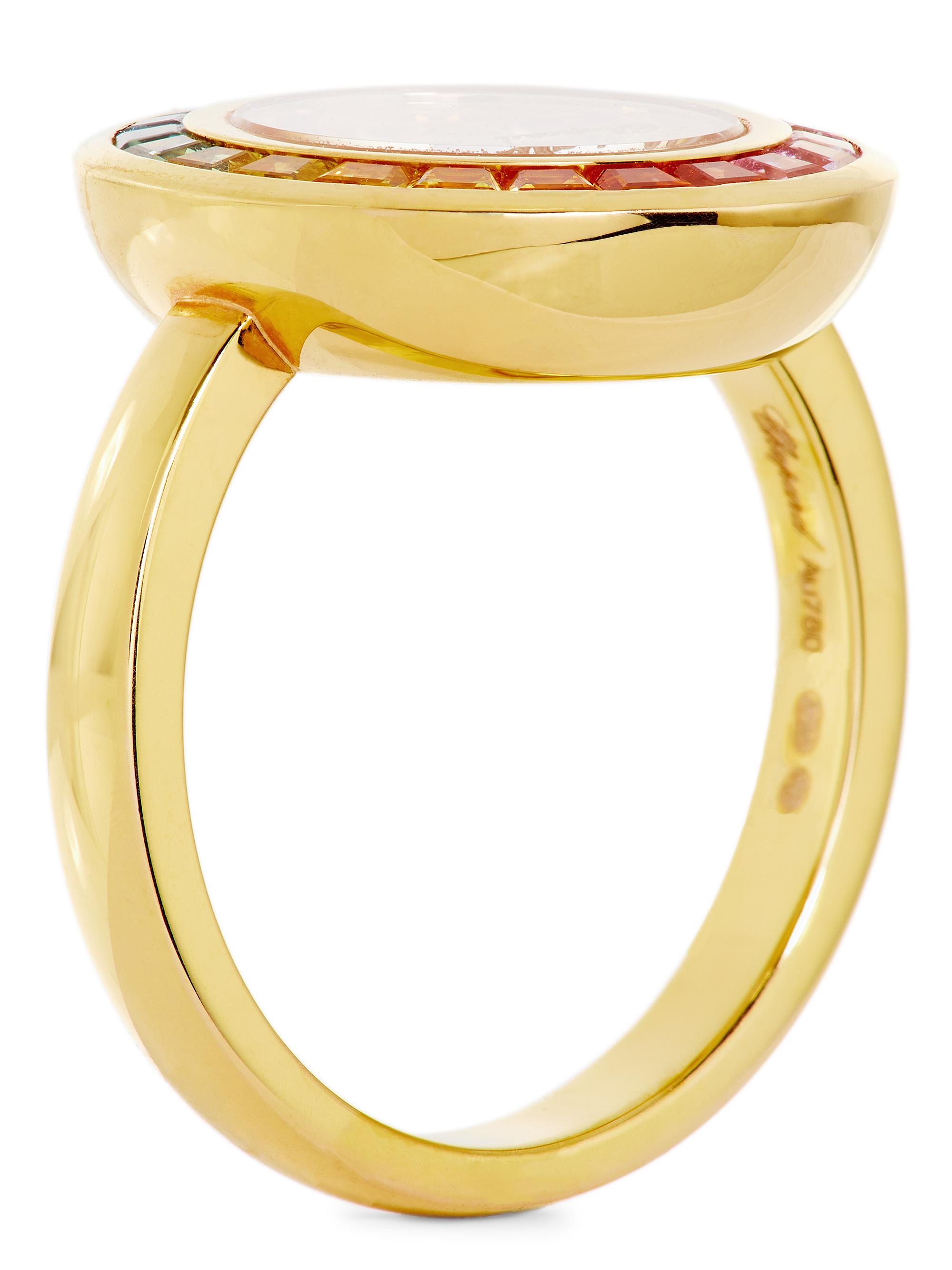 Chopard Happy Diamonds 18K-Gold, Rainbow Sapphire & 0.1 TCW