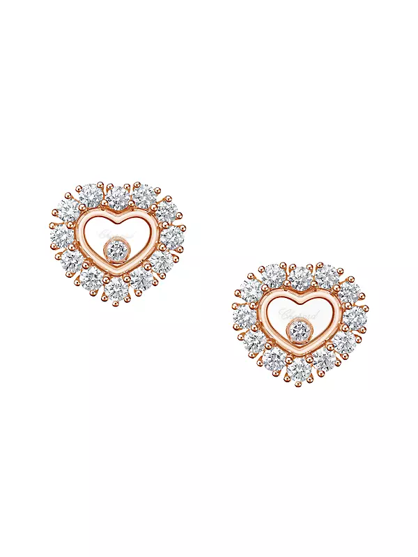 Shop Chopard Happy Diamonds Icons 18K Rose Gold & 1.23 TCW Diamond Heart  Stud Earrings