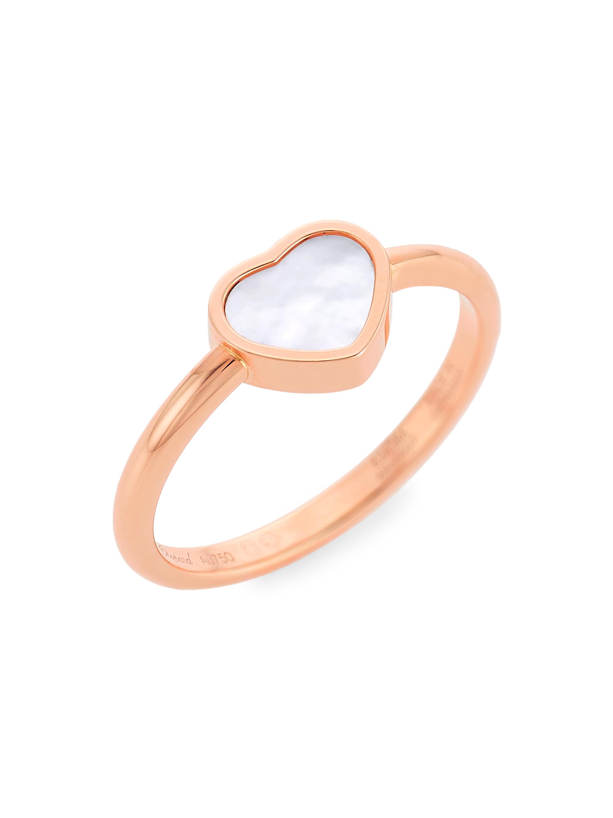 Chopard Women's My Happy Hearts 18K Rose Gold & Mother-Of-Pearl Ring - Pink