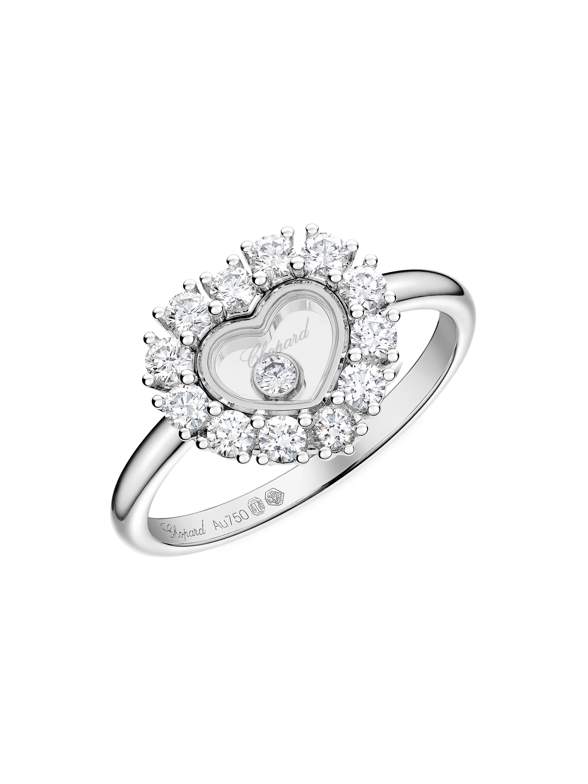 Chopard Women's Happy Diamonds 18K White Gold & 0.3 TCW Diamond Heart Ring - White Gold