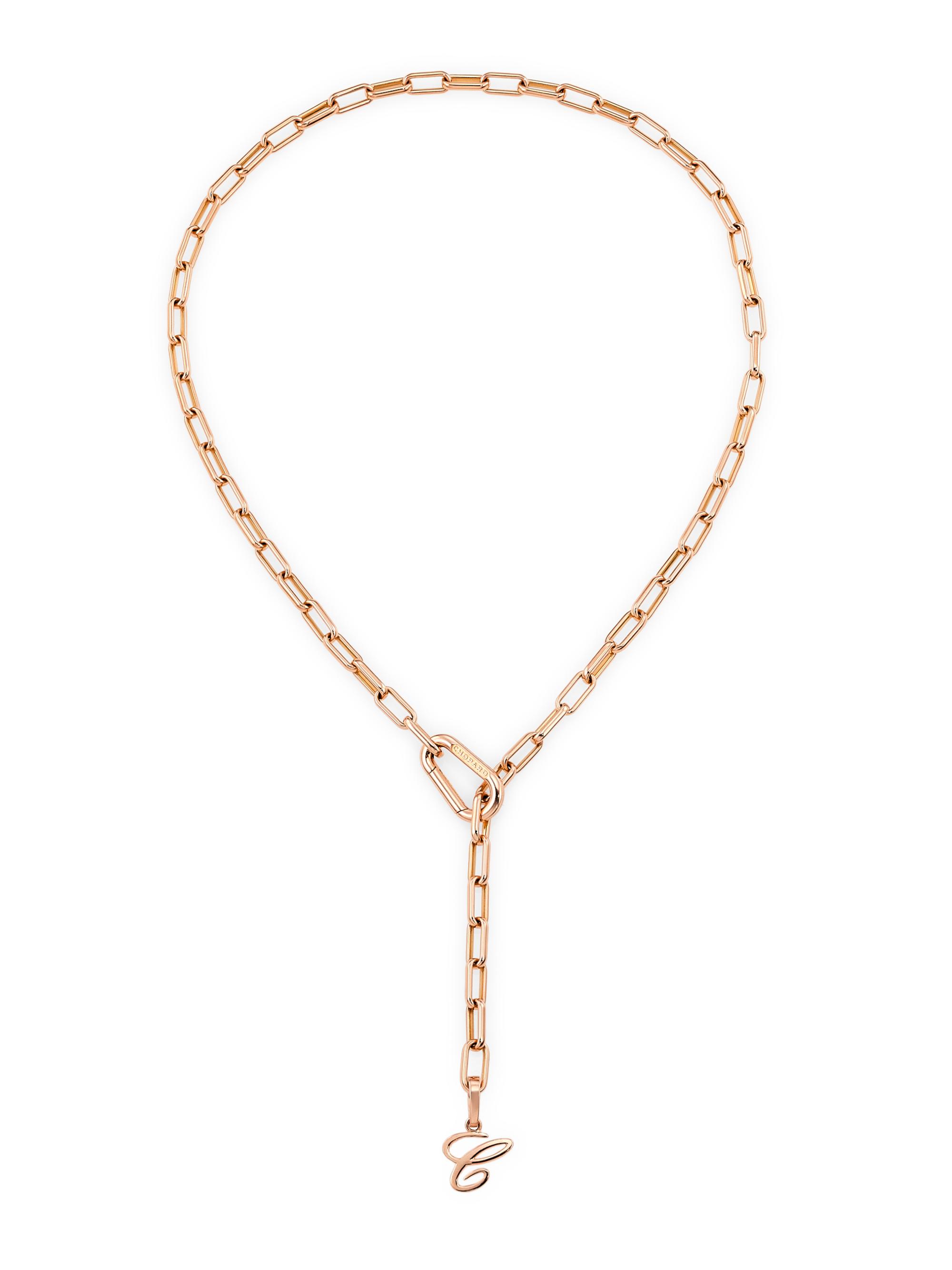Chopard Women's Les Chaines 18K Rose Gold Paper Clip Chain Lariat Necklace - Rose Gold