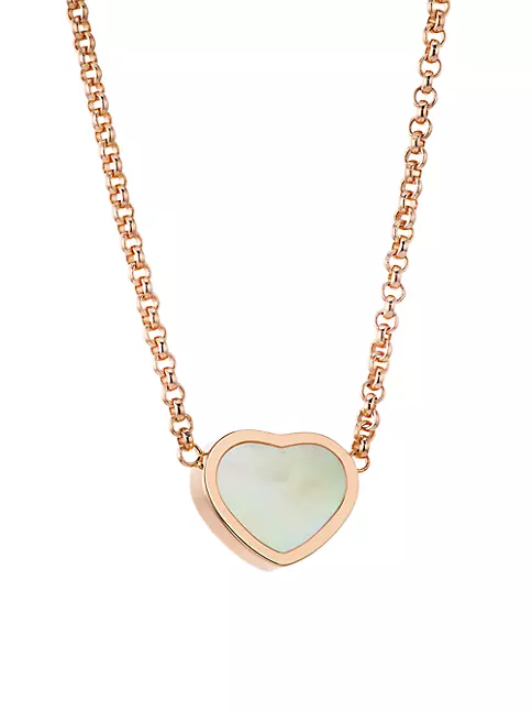 Shop Chopard My Happy Hearts 18K Rose Gold & Mother-Of-Pearl Heart Pendant  Necklace