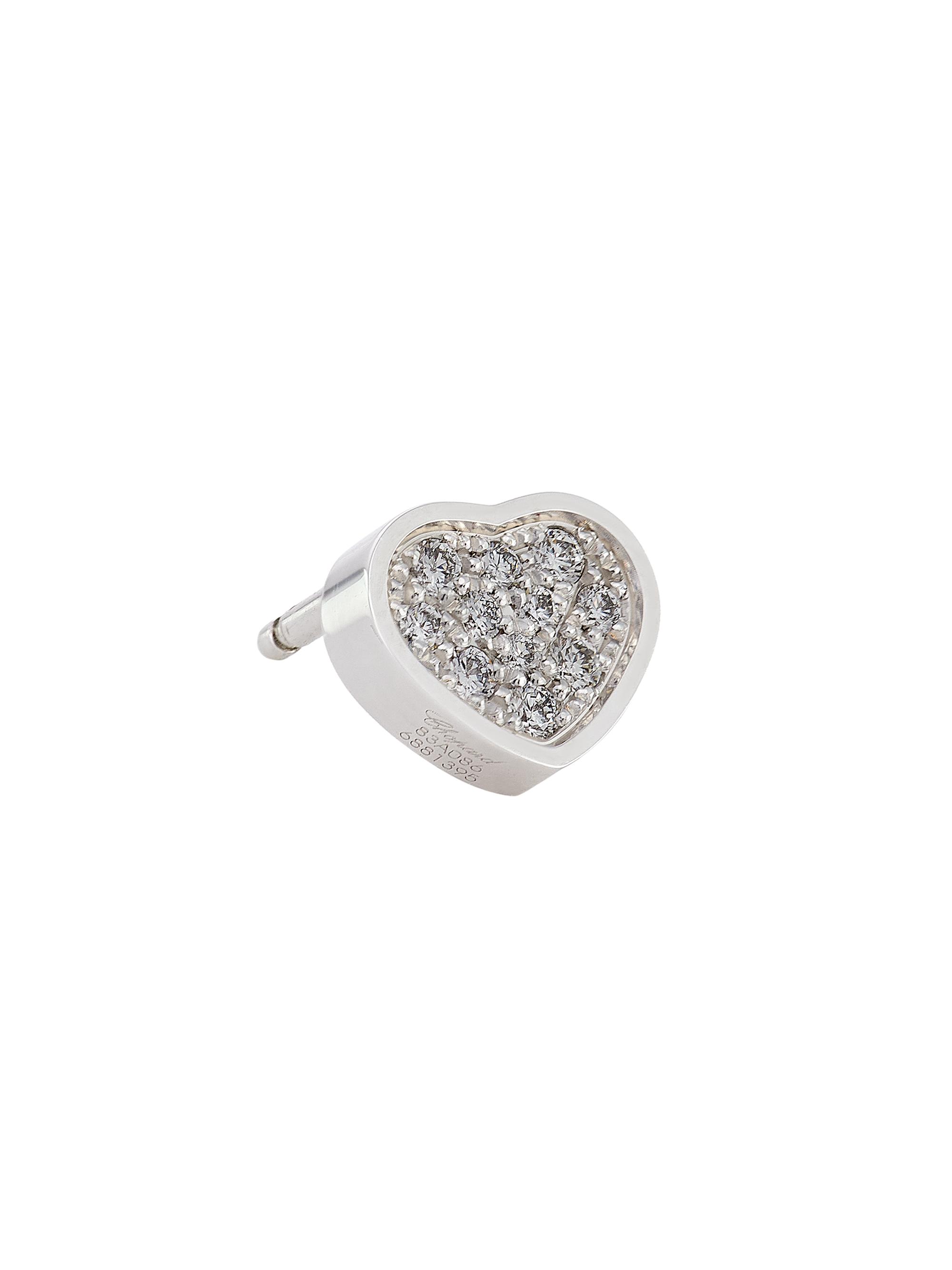 Chopard Women's My Happy Hearts 18K White Gold & Diamond Single Stud Earring - White