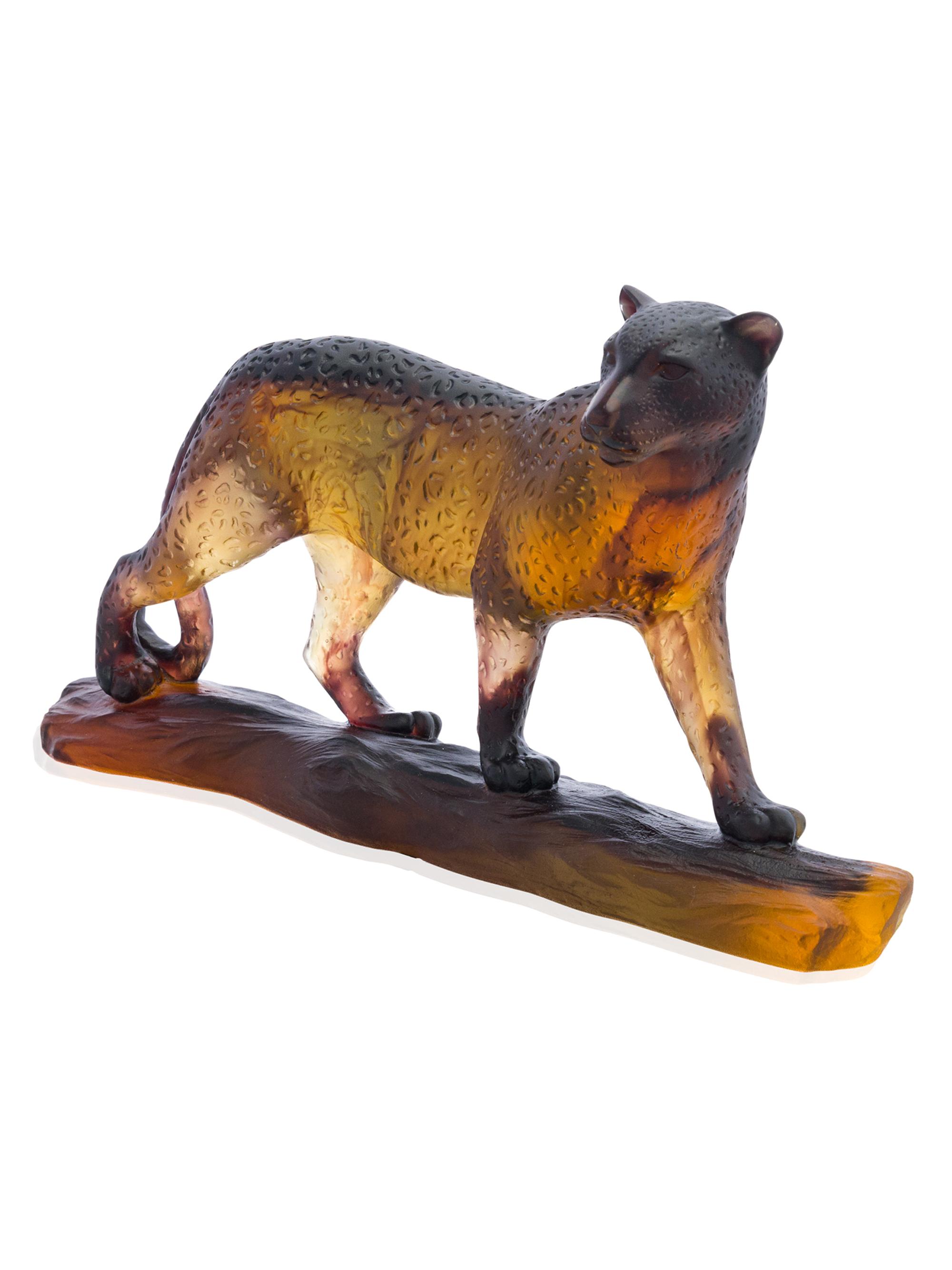 Daum Crystal Leopard Figurine