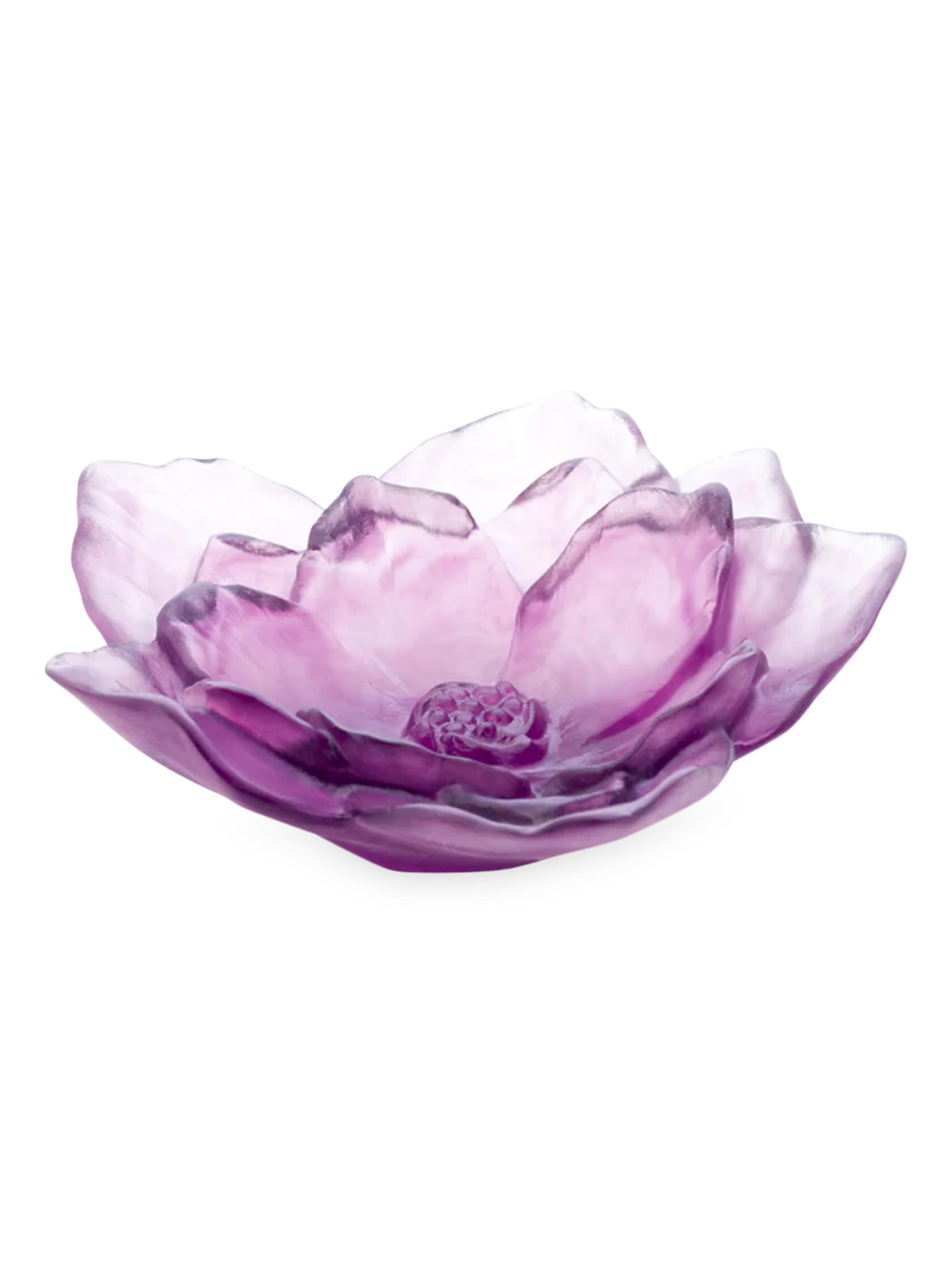 Daum Camellia Small Crystal Bowl - Violet