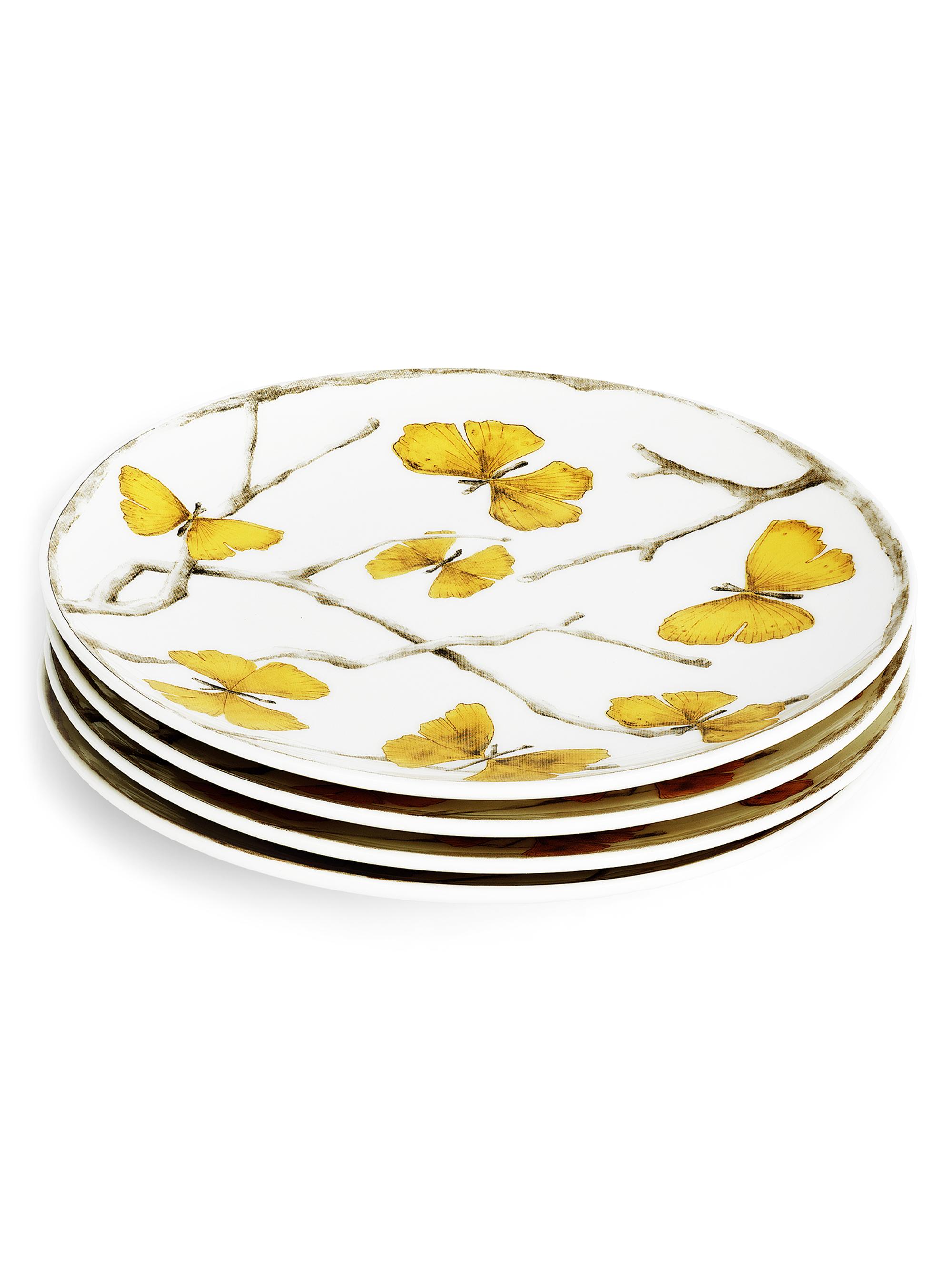 Michael Aram Butterfly Ginkgo Gold Tidbit 4-Piece Plate Set